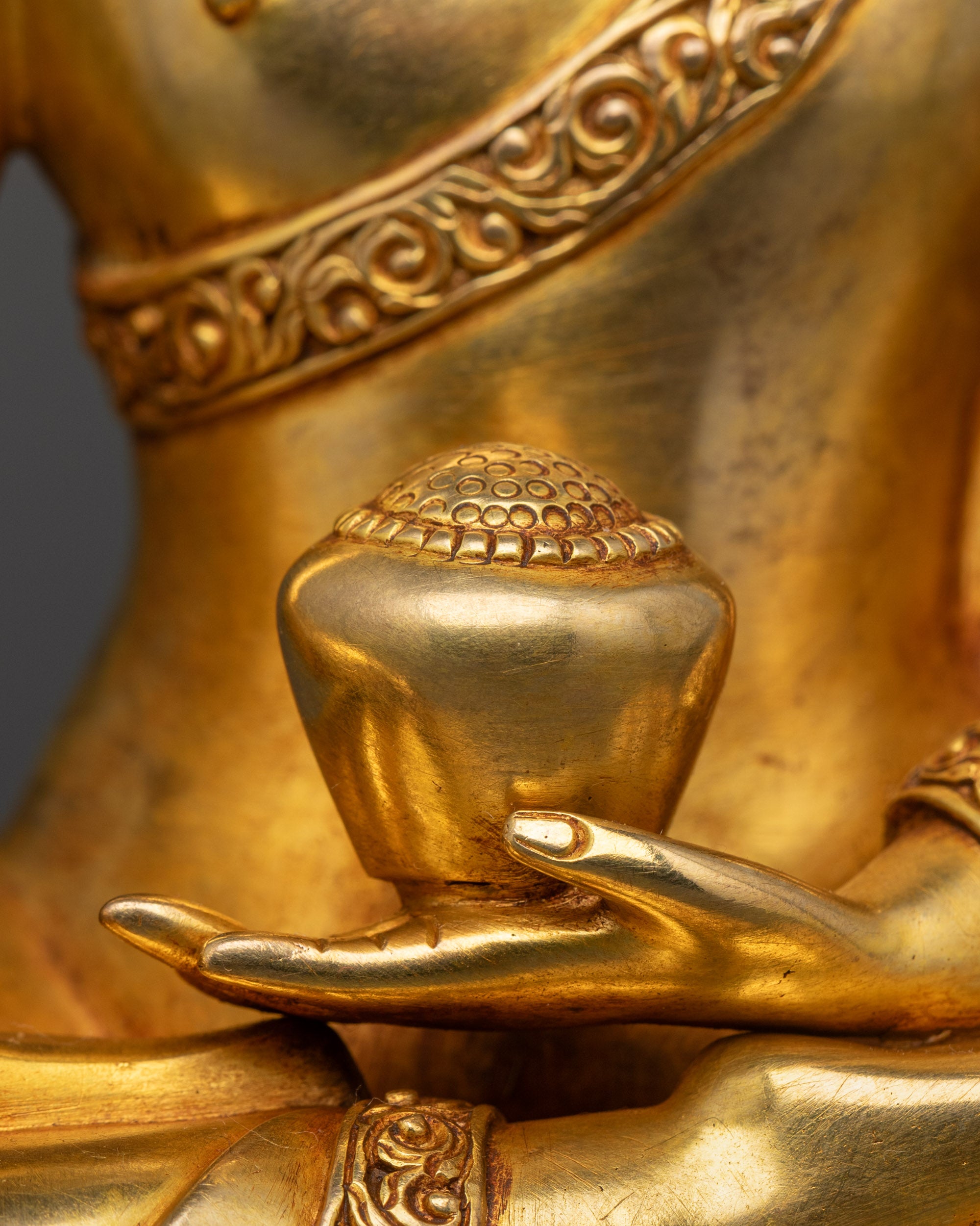 Premium Shaka Nyorai Statue | 24K Gold-Fire Gilded Buddha Statue