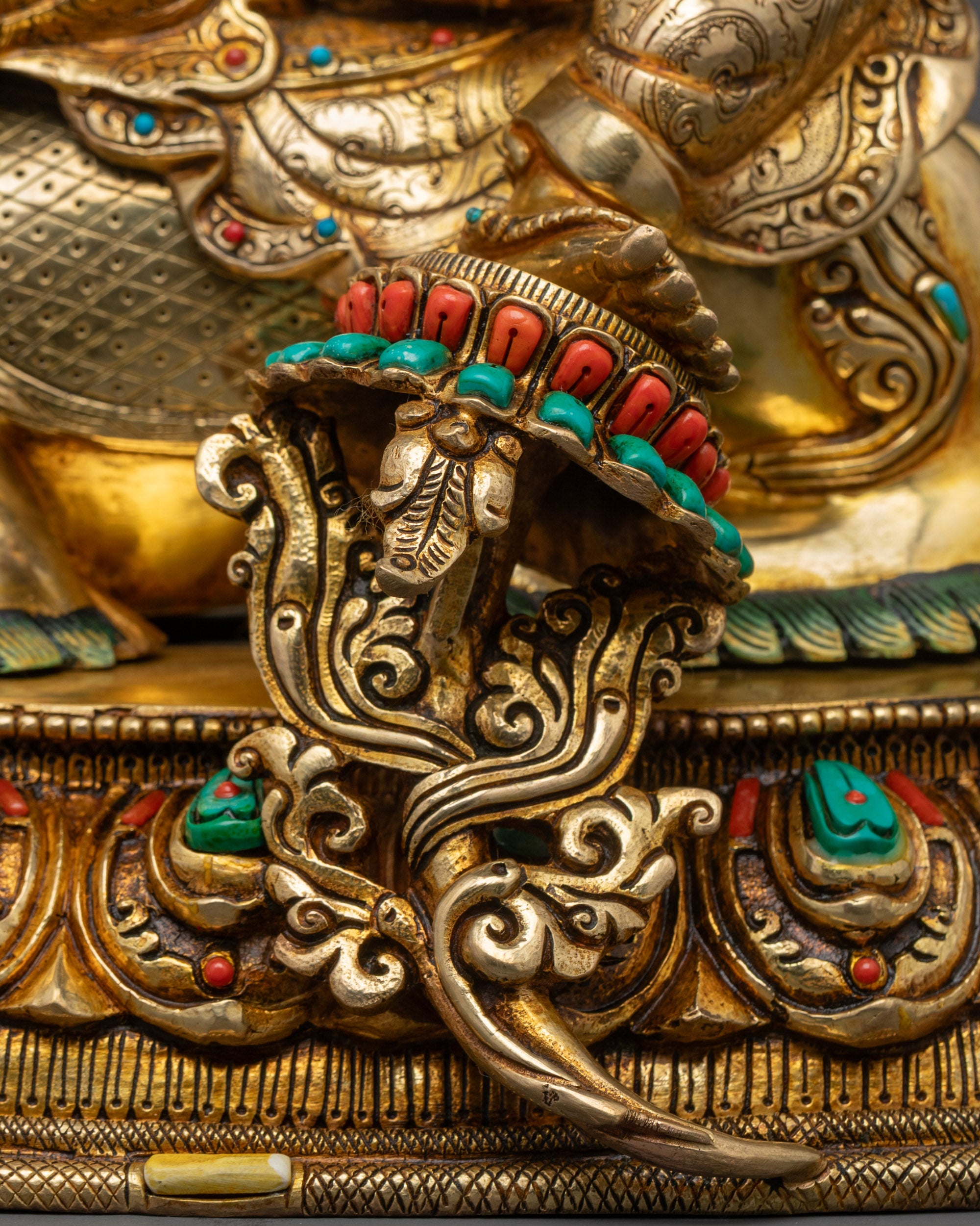 Wisdom-Inspiring Simhada Manjushri Statue | Sacred Tibetan Buddhist Art