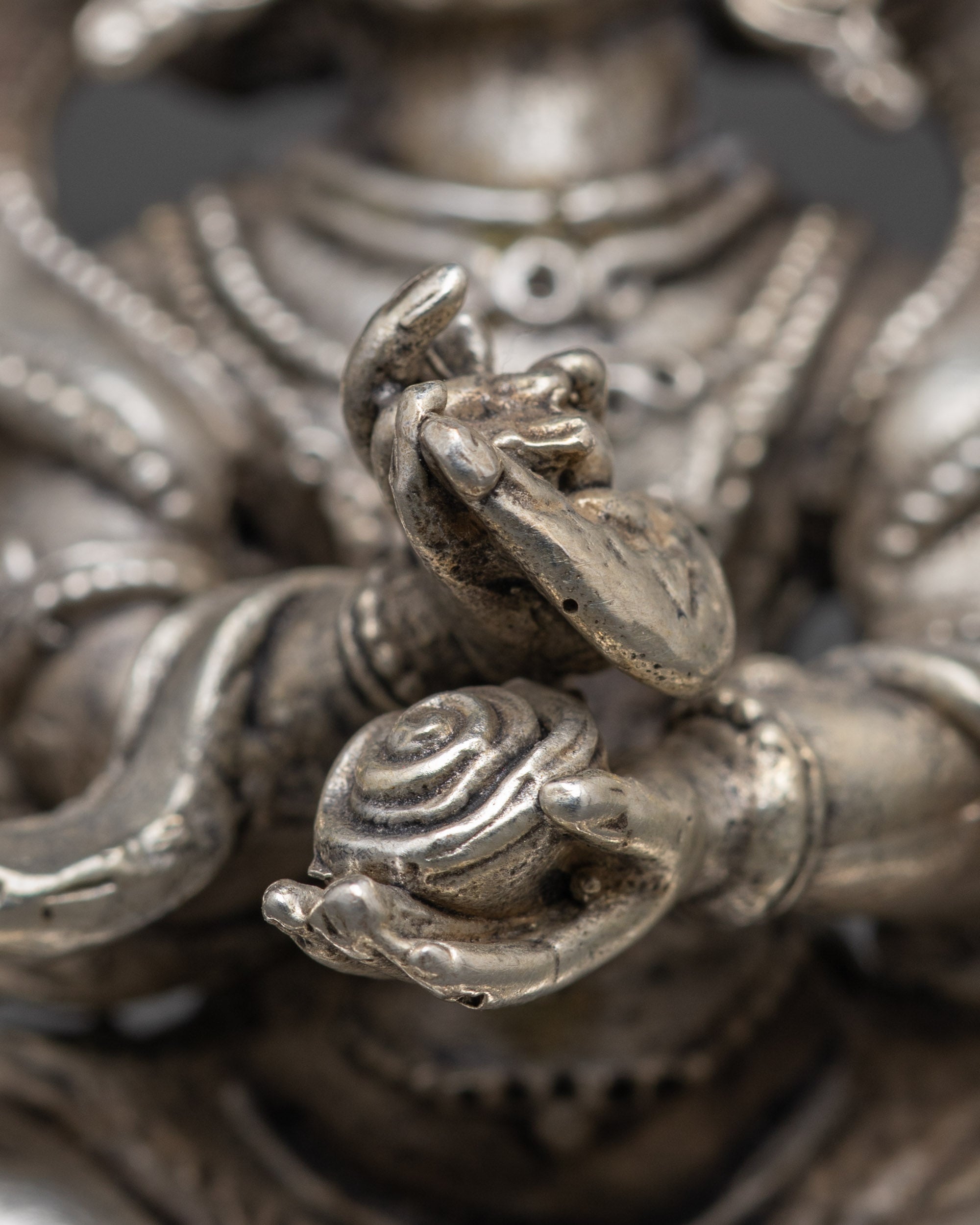 Four-Armed Mahakala Mantra Statue | Handcrafted Tibetan Protector