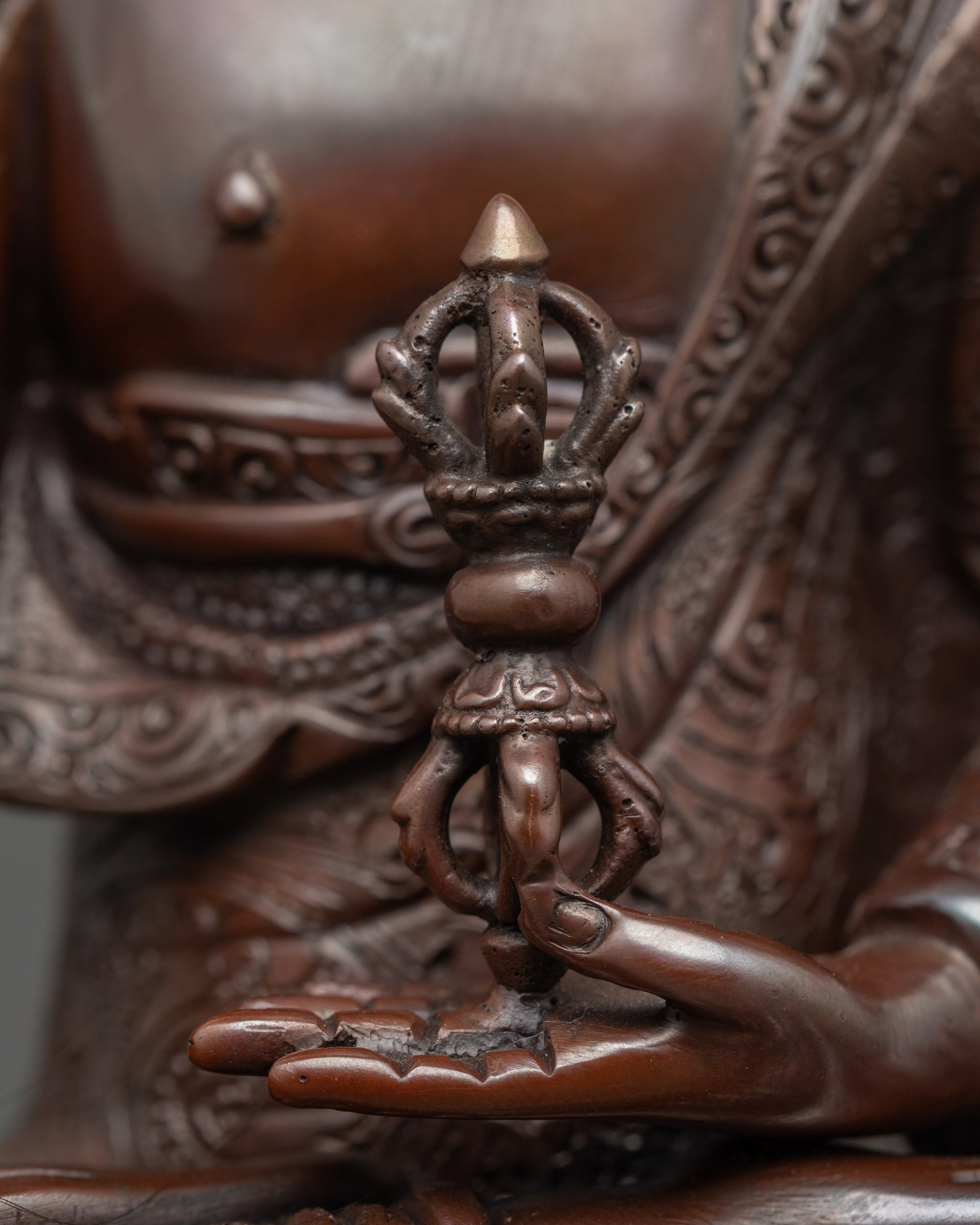 Oxidized Buddha Mitrugpa Statue | Buddhist Sculpture from Nepal