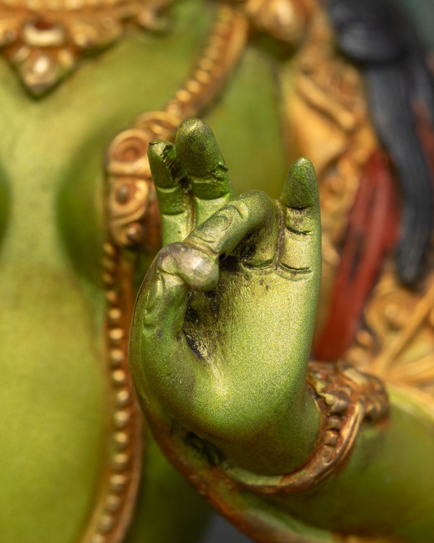 Green Tara Goddess Sculpture | Authentic Nepalese Artwork