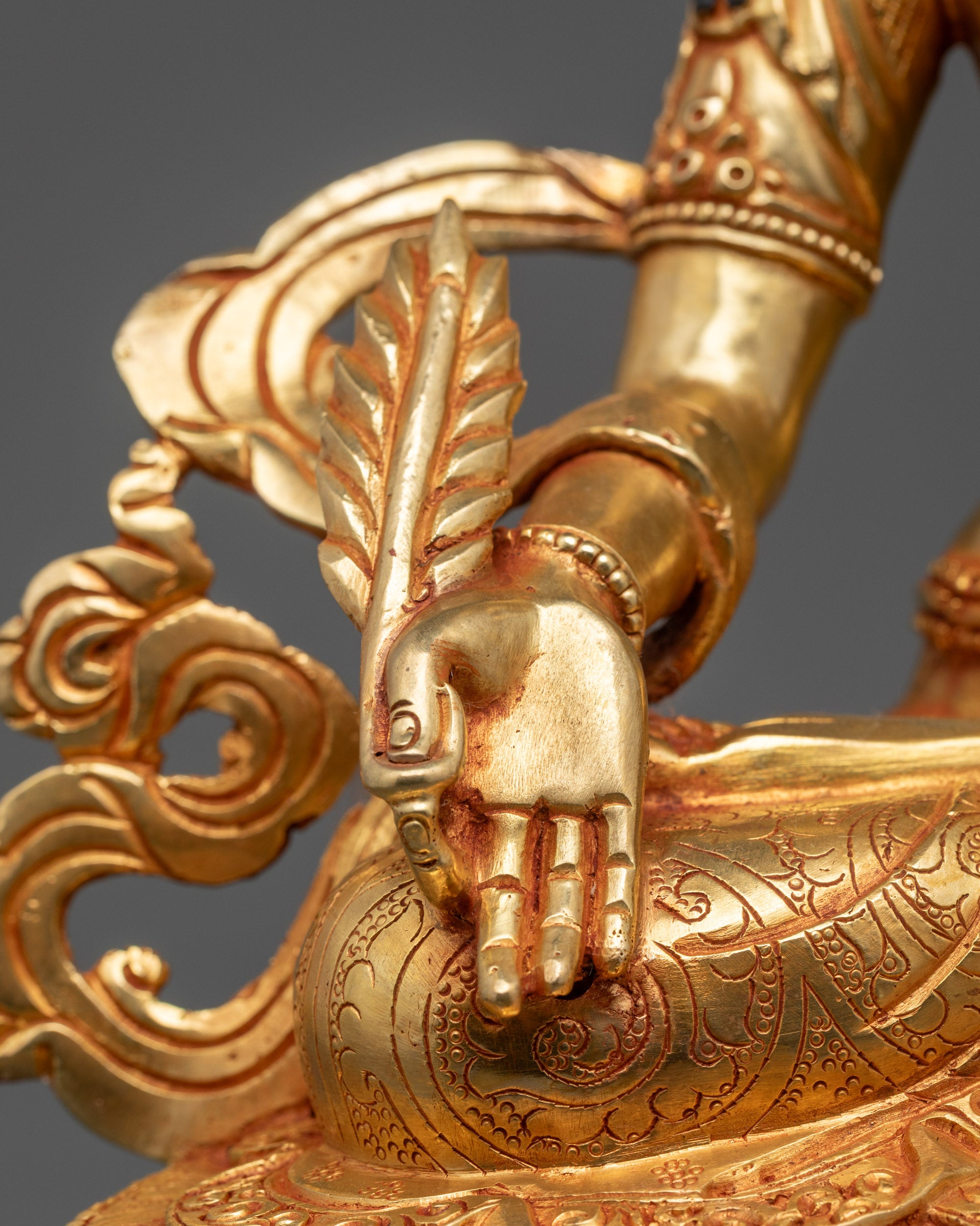 Gold-Gilded Ksitigarbha Statue | Traditional Buddhist Art from Nepal