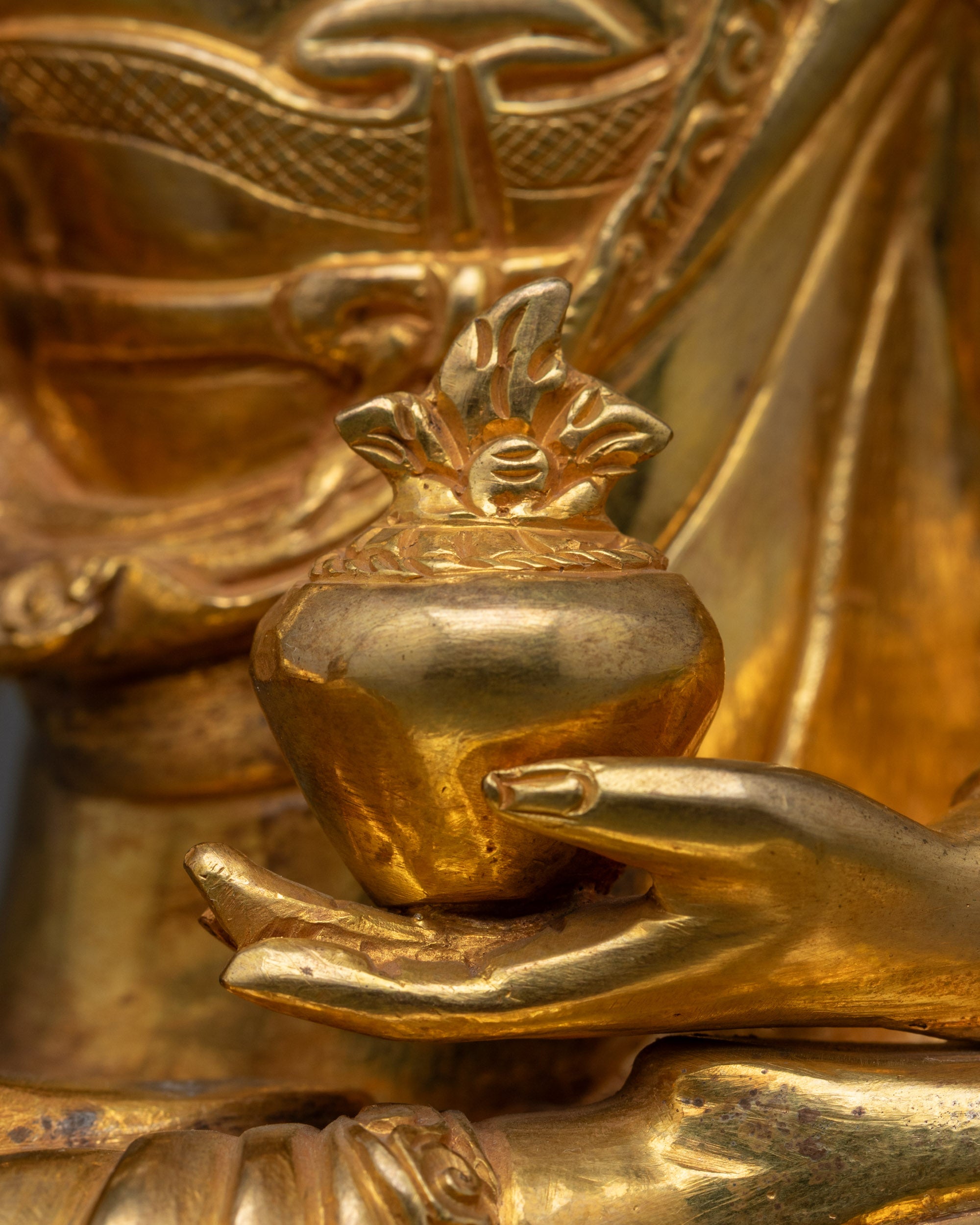 Handmade Bhaisajyaguru Statue from Nepal | Tradational Tibetan Artwork