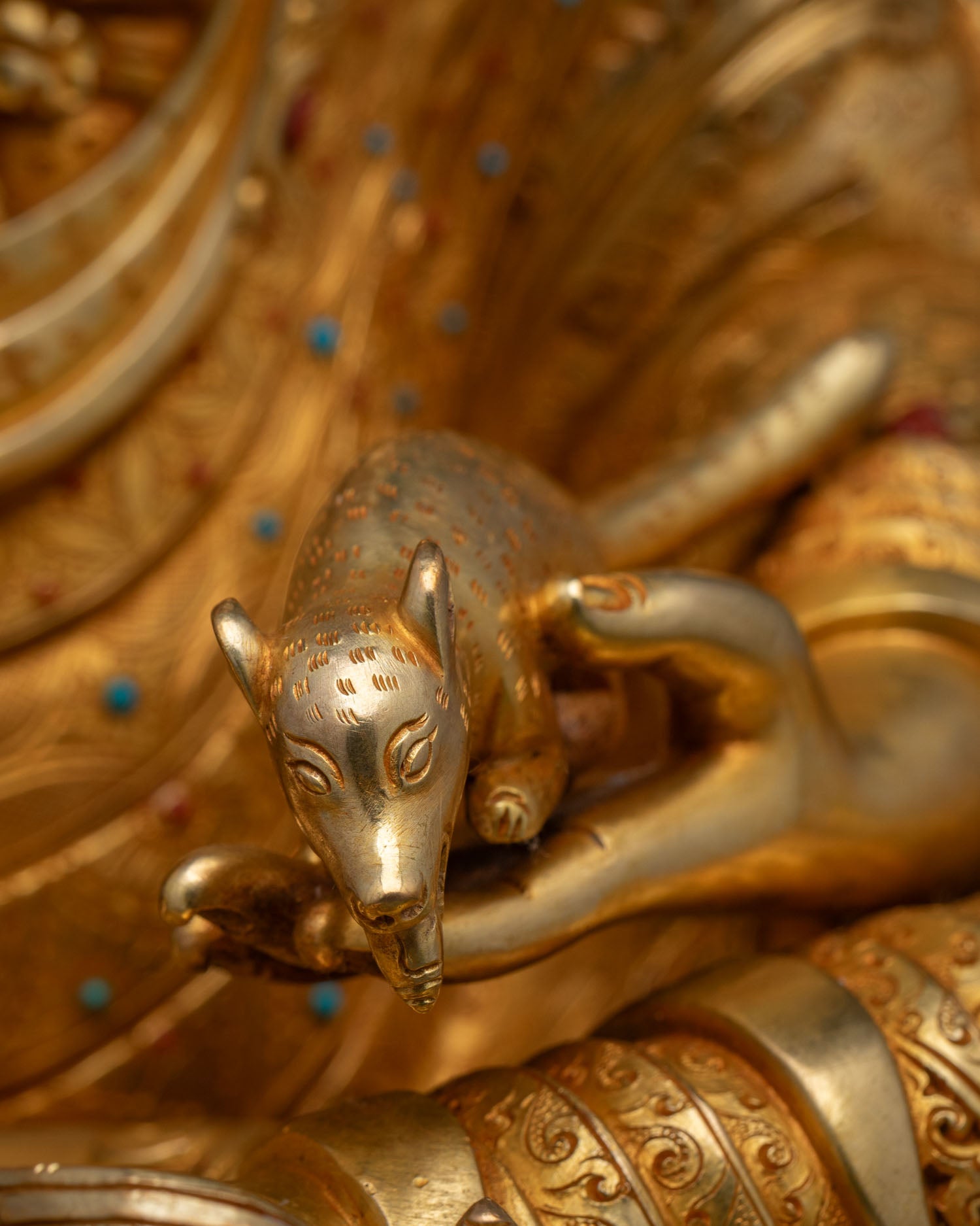 Guru Norlha Statue | Luxuriously Gold Fire-Gilded Copper Sculpture