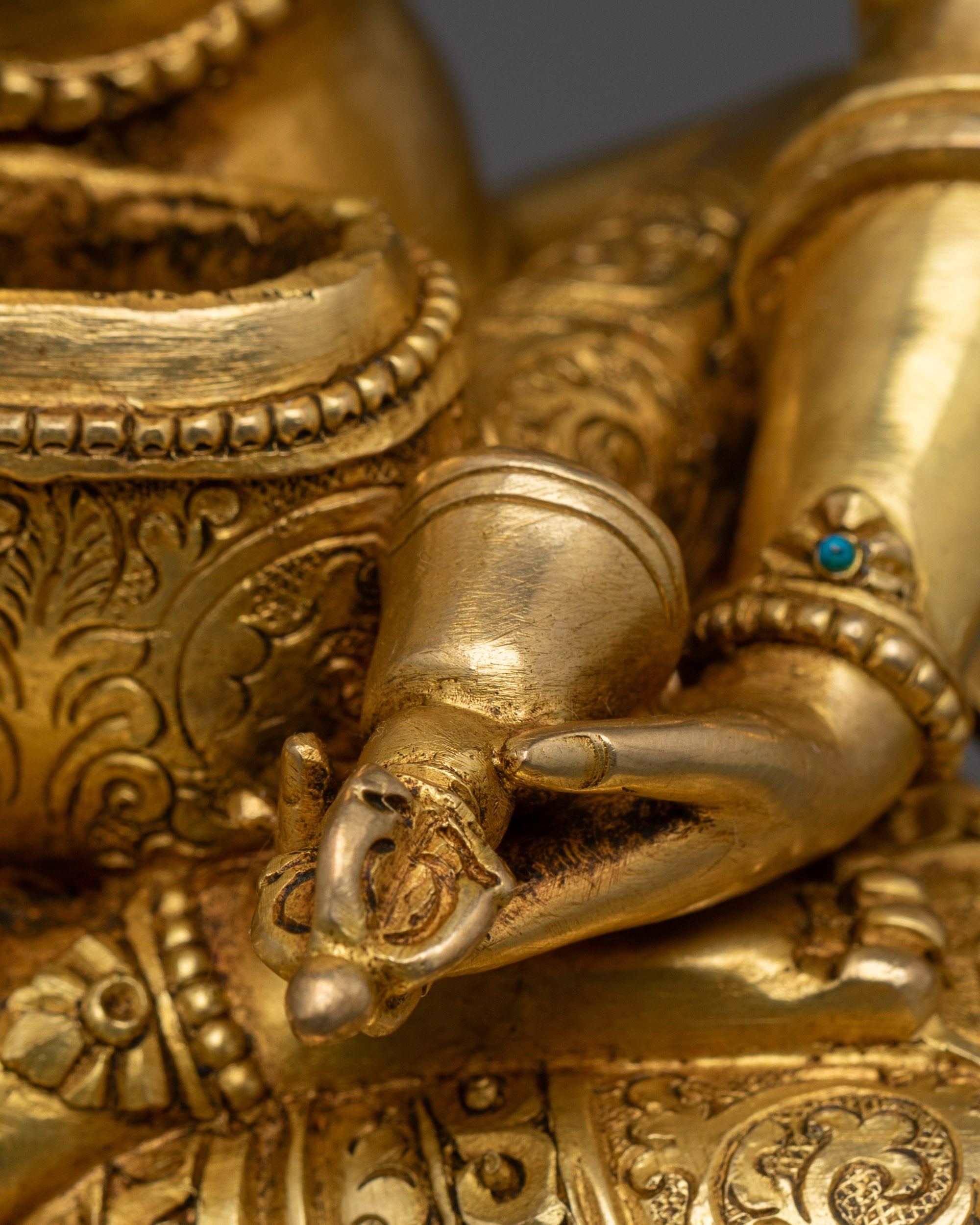 Handmade Dorje Sempa Statue | Gold-Fire Gilded Buddhist Altar Artwork