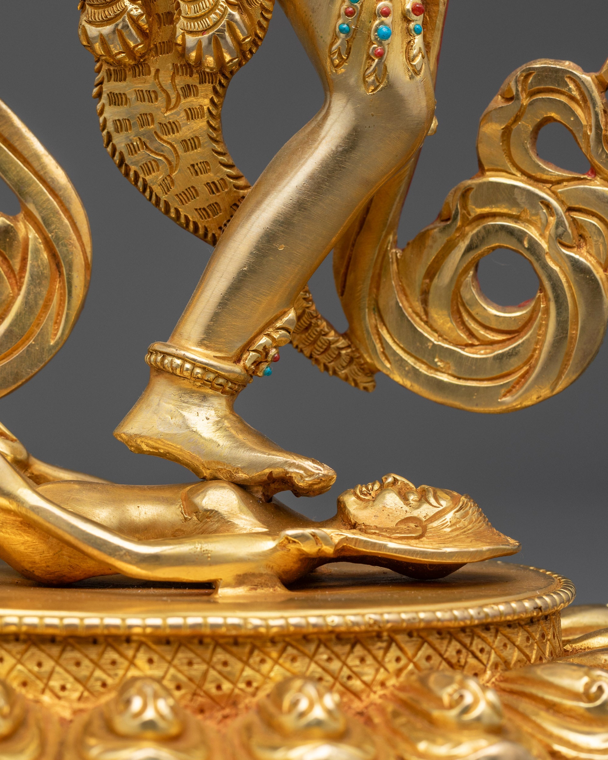 Dakini Simha Mukha Statue | Handcrafted Tibetan Lion-Faced Protector