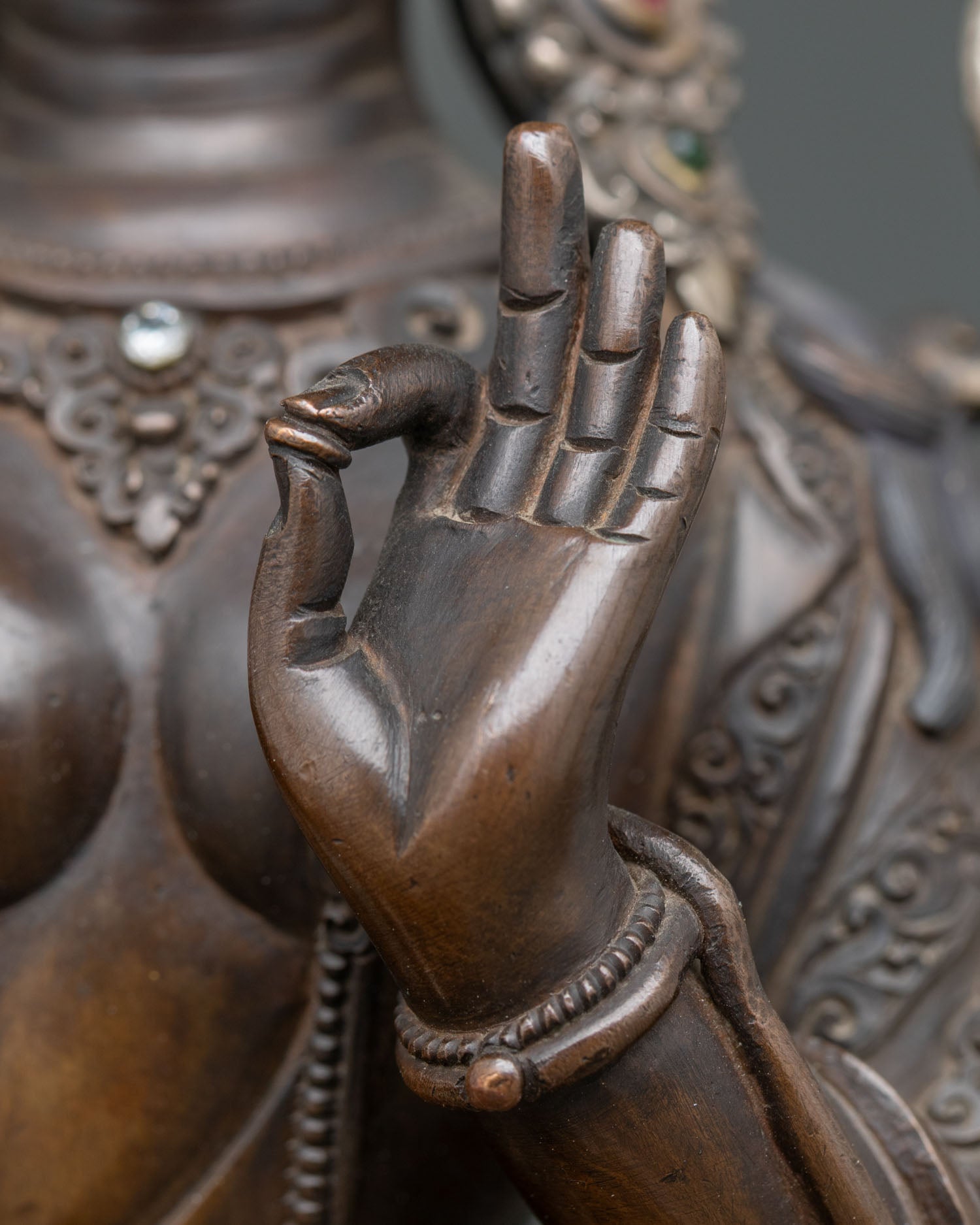 Goddess Green Tara Statue | Oxidized Copper Buddhist Sculpture