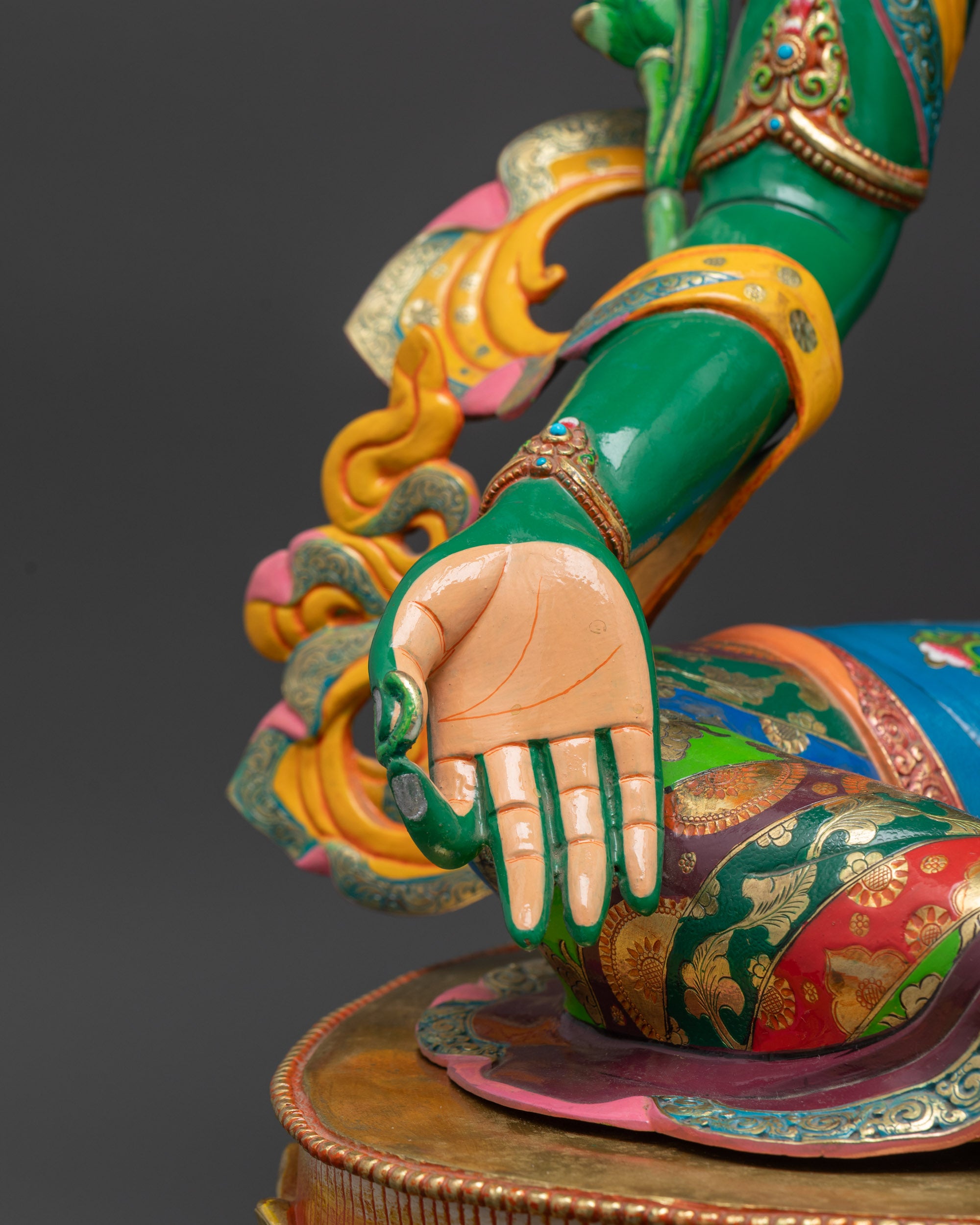 Divine Green Tara Statue | Hand-Carved Buddhist Goddess of Liberation