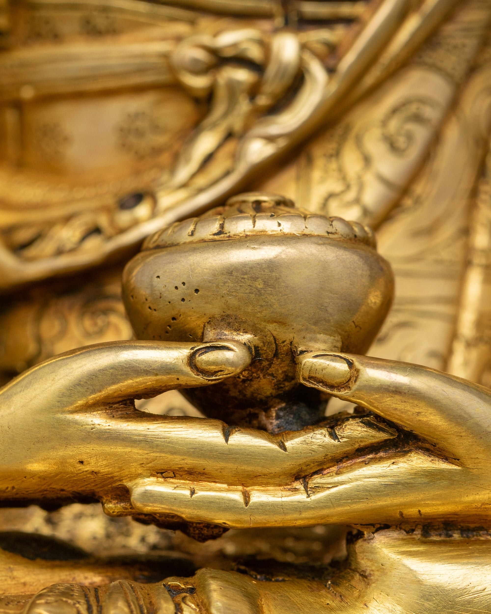 Amitabha Buddha Statue | 24K Gold Fire-Gilded Buddha Sculpture