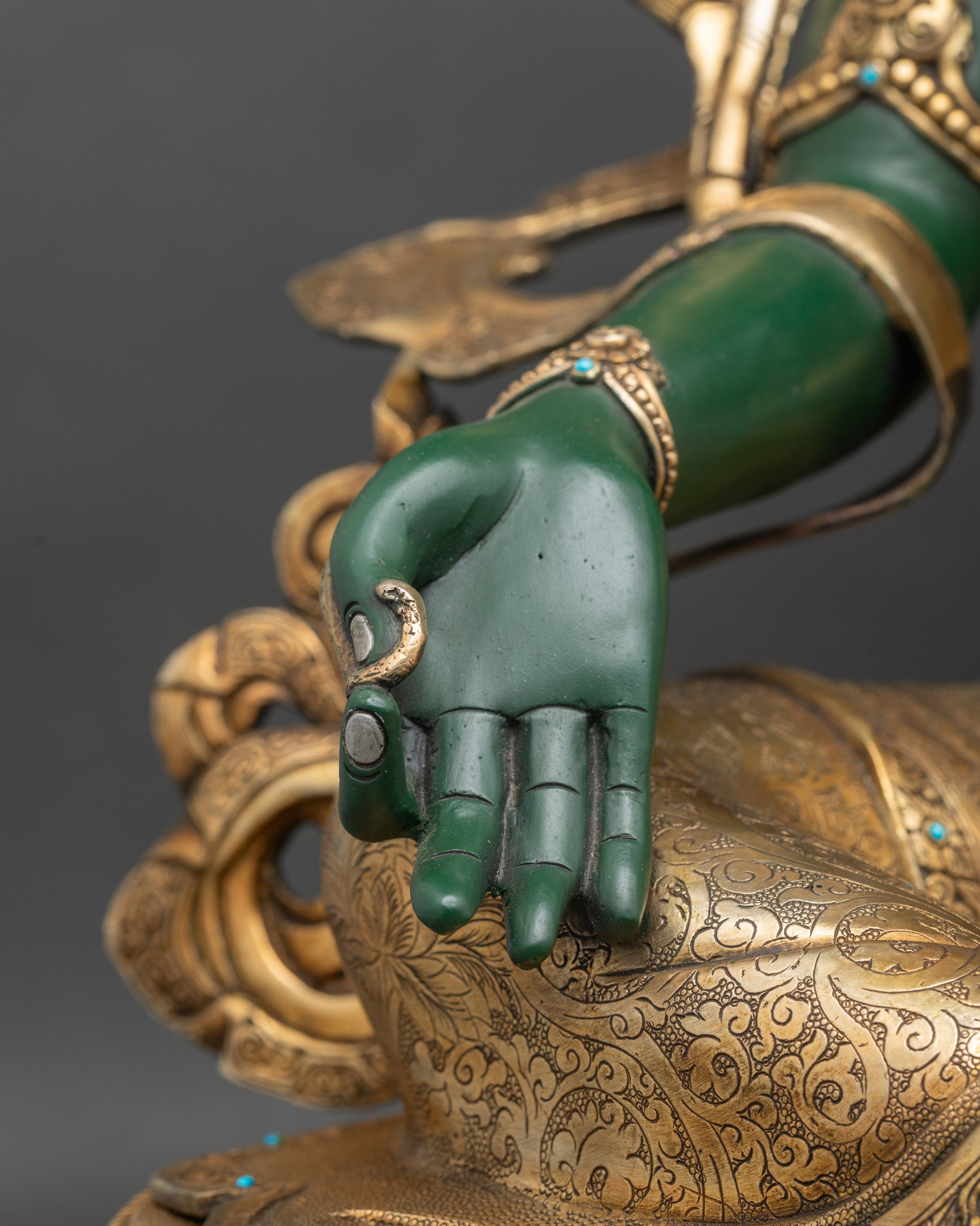 Savior Mother Green Tara Statue | Hand-painted Goddess of Compassion