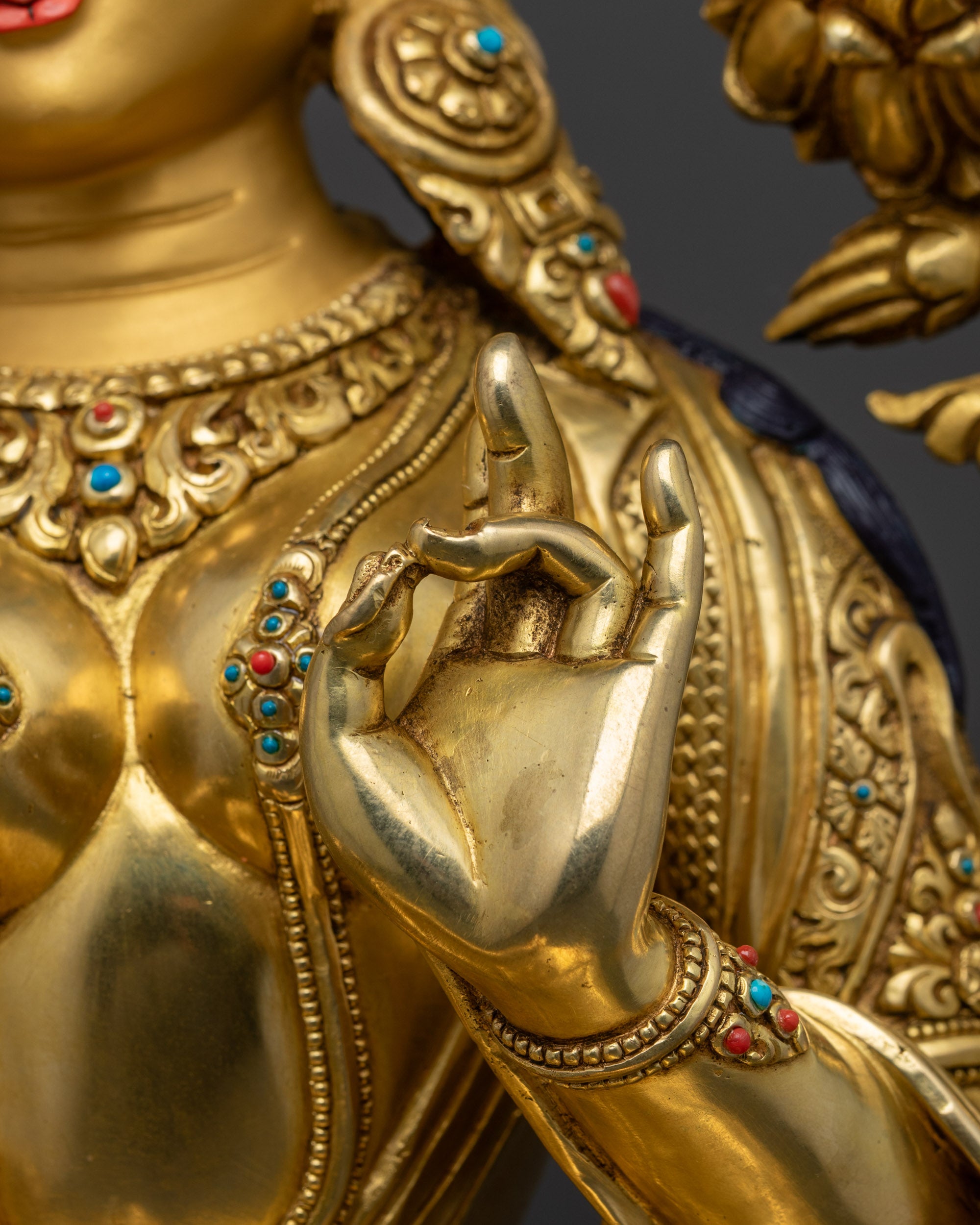 Handmade Green Tara Statue | Tibetan Buddhist Protector Meditation Art