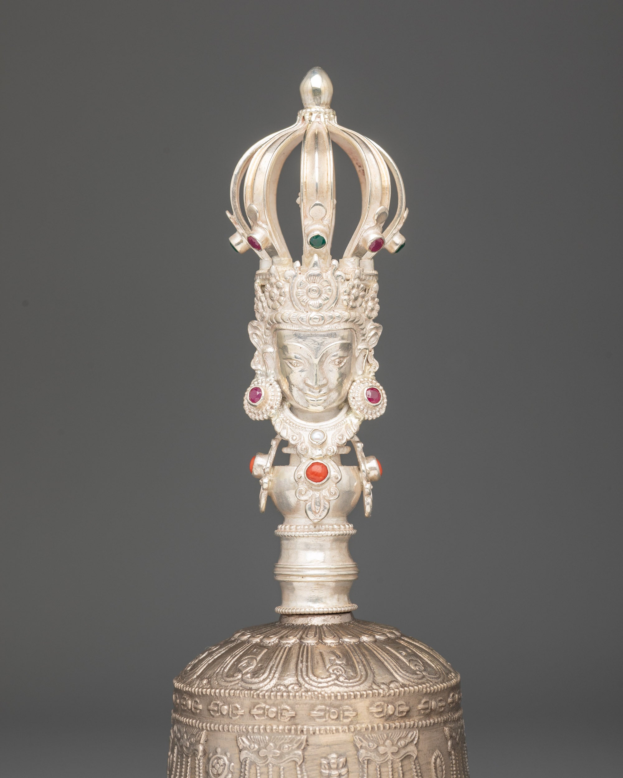 Handcrafted Vajra and Bell Set | Bronze & Silver Tibetan Instruments