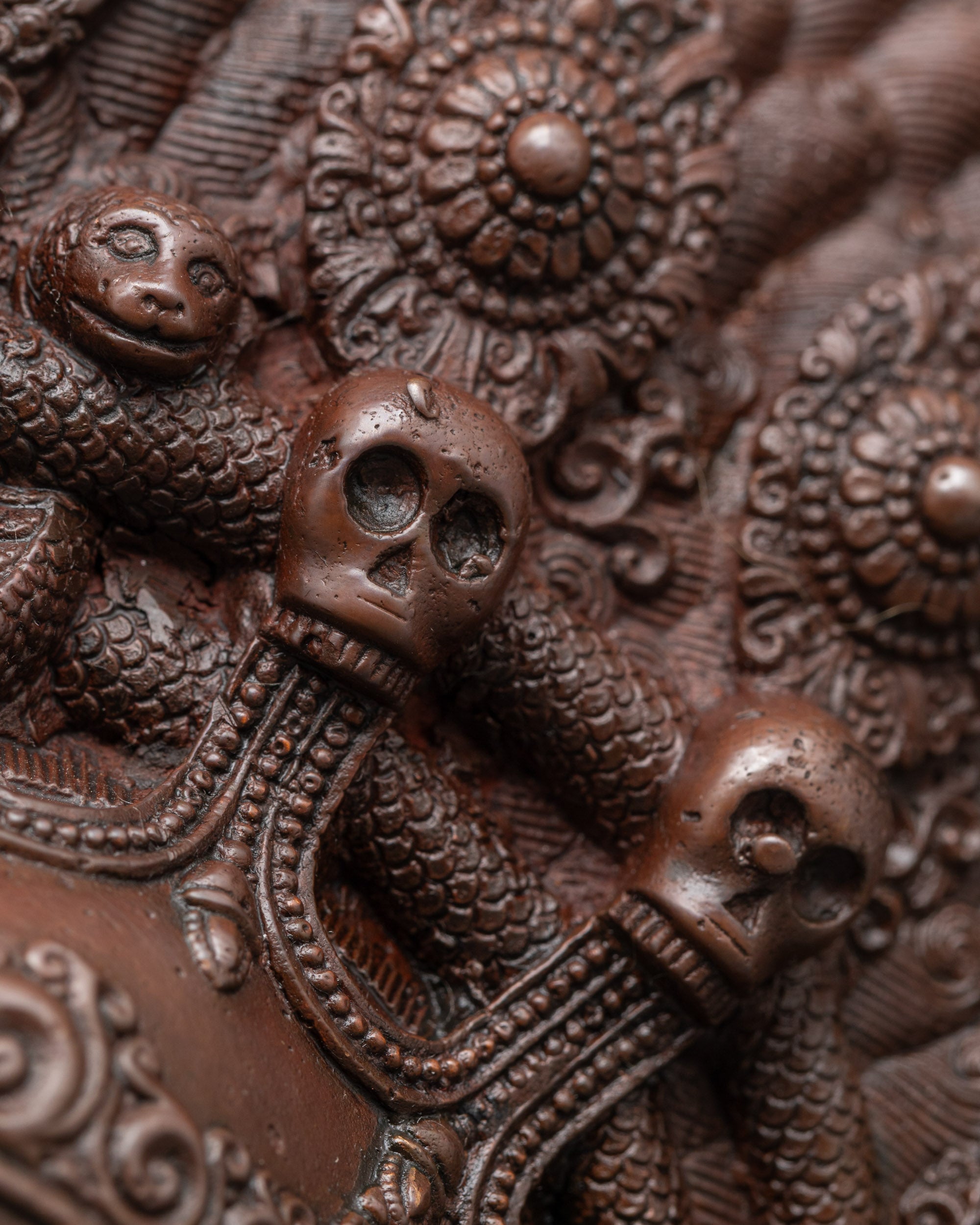 Fierce Mask of Bhairav | Sacred Himalayan Protector Mask for Altar