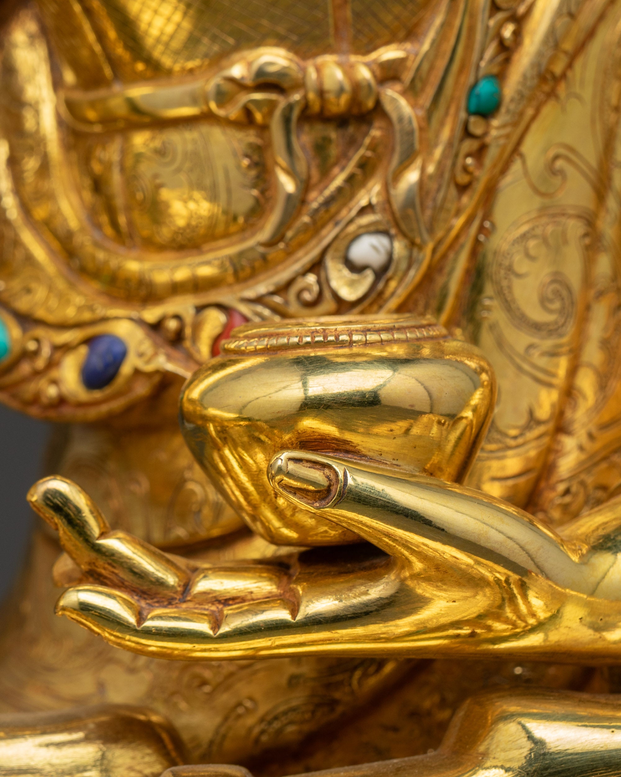 Lord Gautama Buddha Statue | Gold-Gilded Meditating Shakyamuni Buddha
