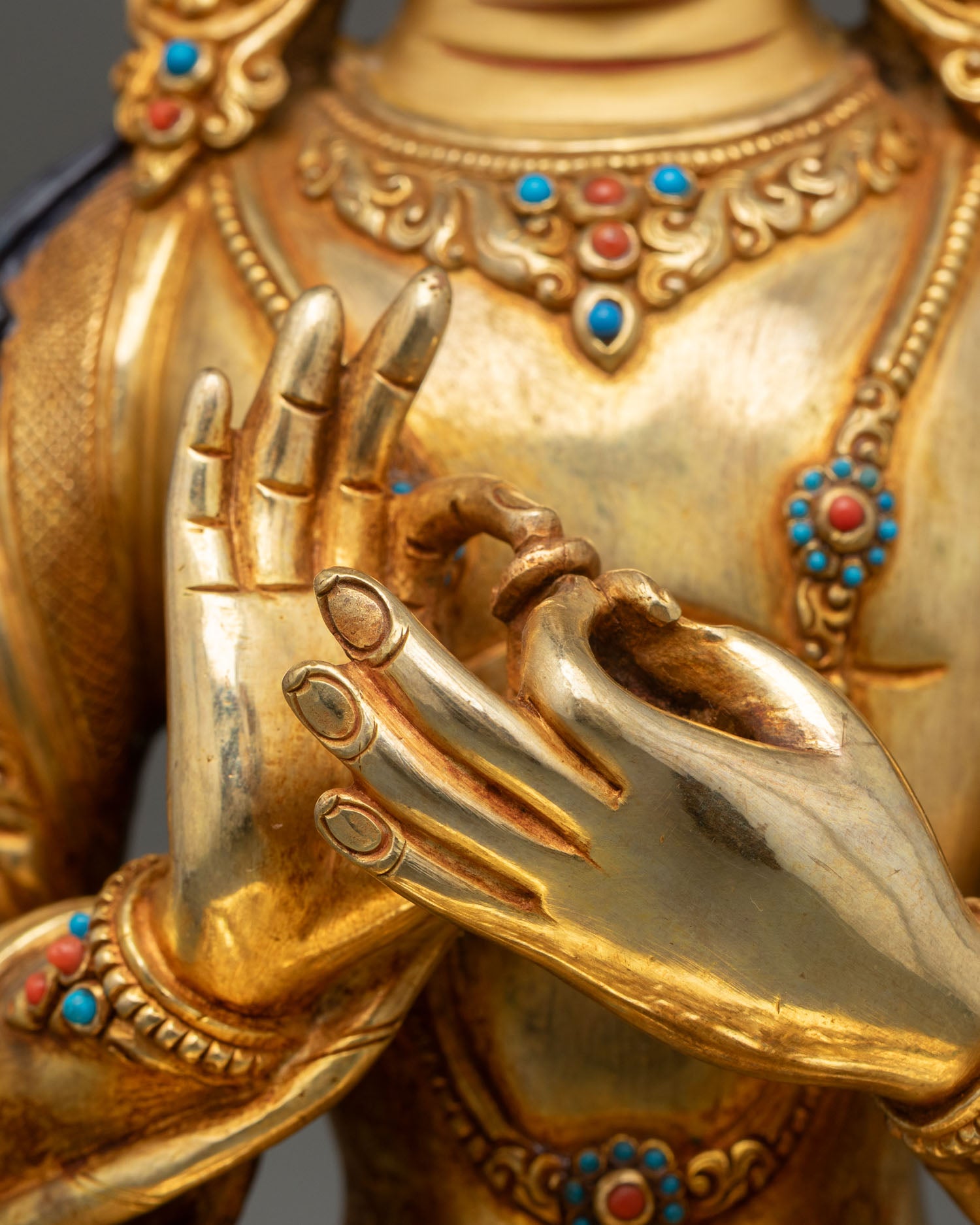 Manjushri Statue – Handcrafted 24K Gold Gilded Buddhist Art