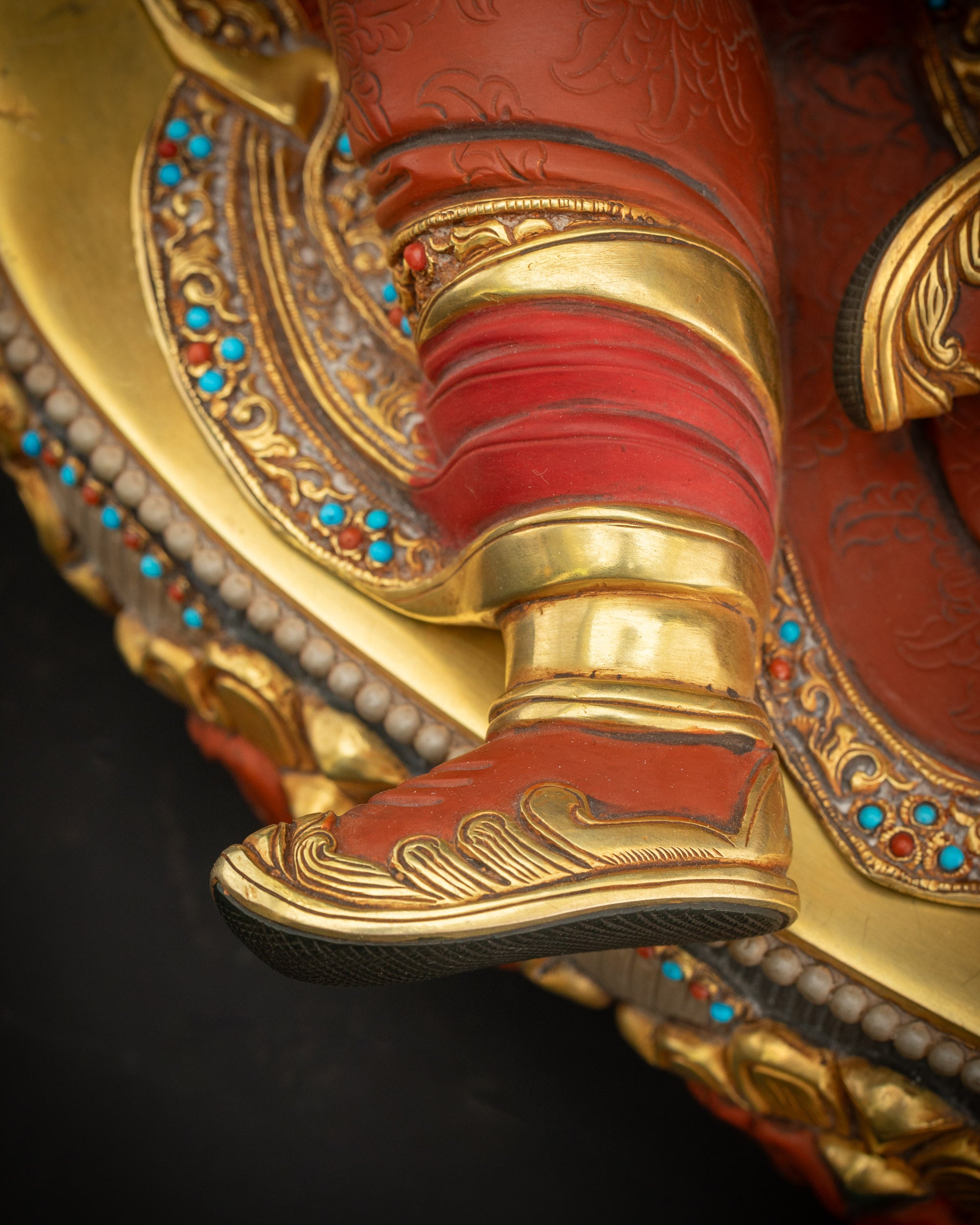 Vibrant Guru Rinpoche Masterpiece Statue | Timeless Himalayan Artwork