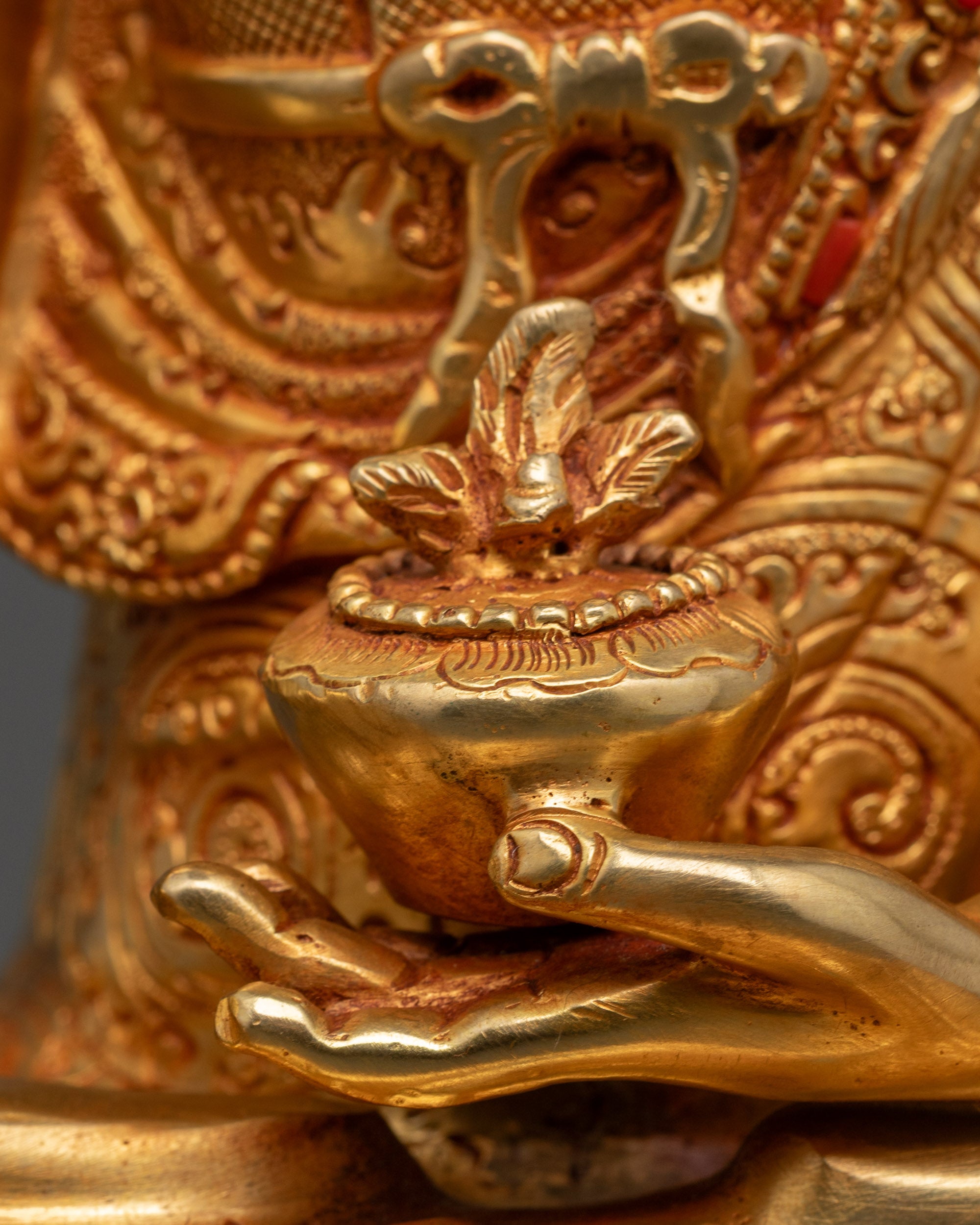 24k Fire Gold Gilded Medicine Buddha (Vaidurya Prabha Raja) statue