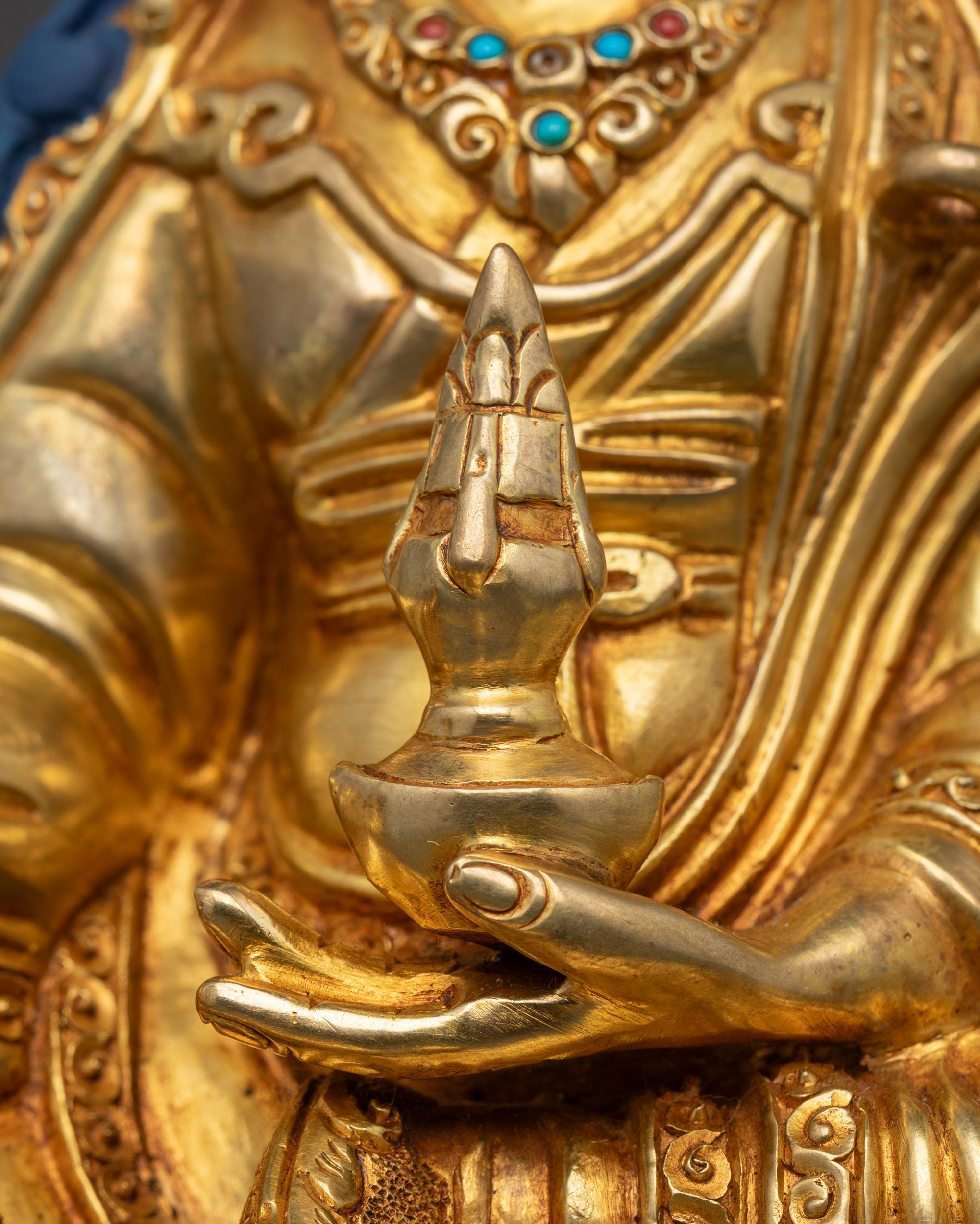 Precious Guru Padmasambhava Statue | Hand-Carved Buddhist Artwork
