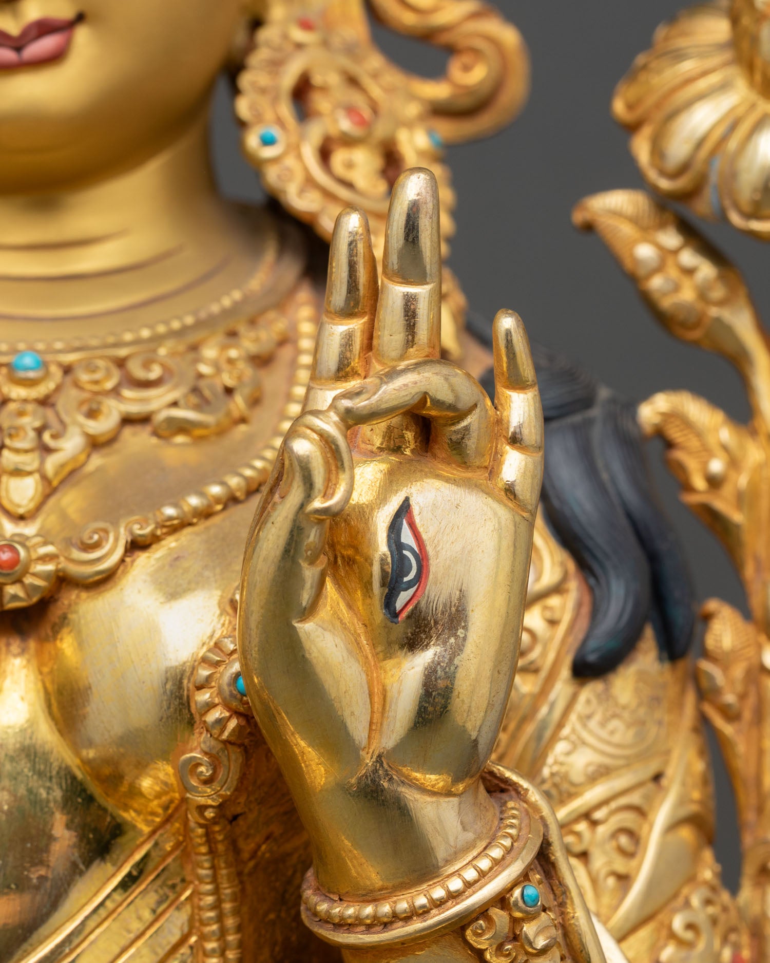 Saptalocana Tara Statue | 24K Gold Fire-Gilded Buddhist Icon