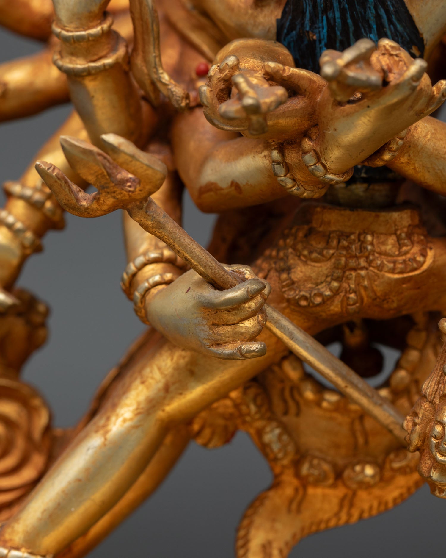 Chakrasamvara Yab-Yum Statue | Fire Gilded Buddhist Sculpture