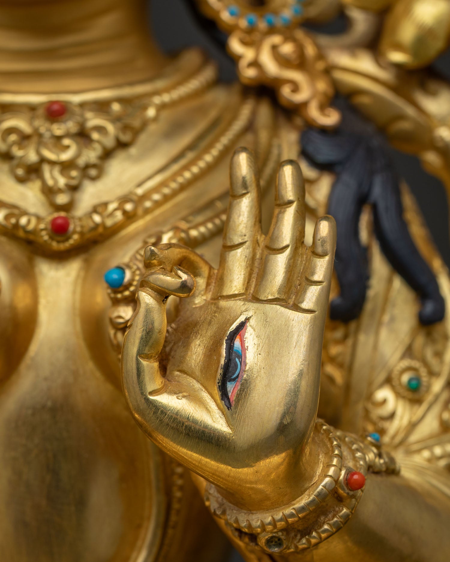 White Tara Statue | 24K Gold Fire-Gilded Buddhist Artwork