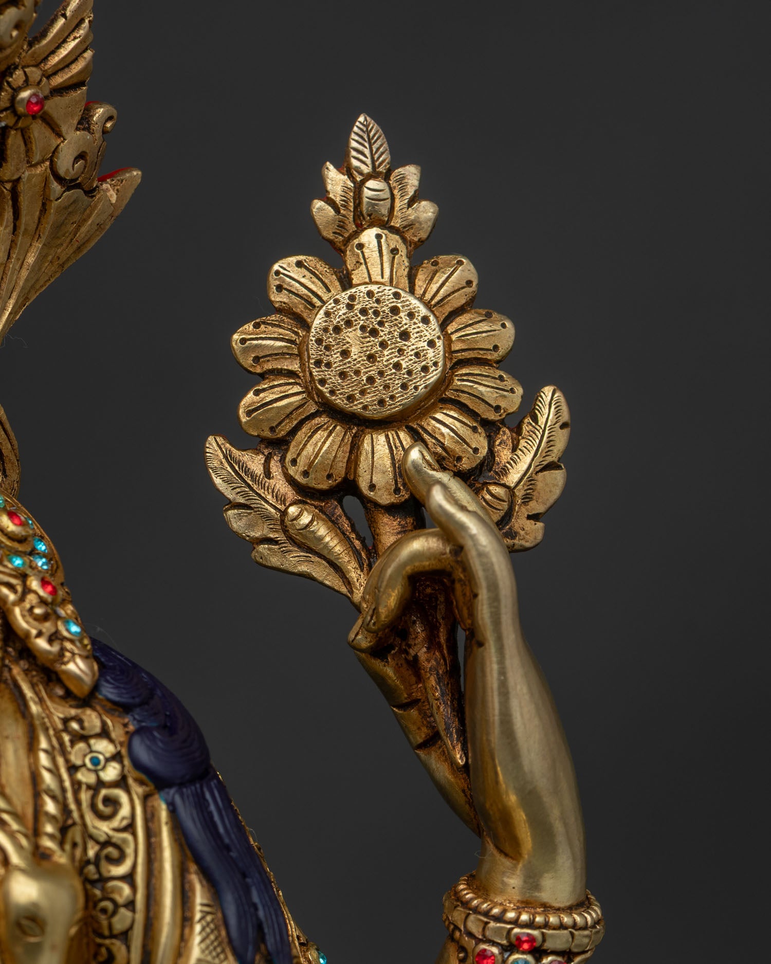 Handmade Nepali Chenrezig Statue | Four-Armed Compassion Deity