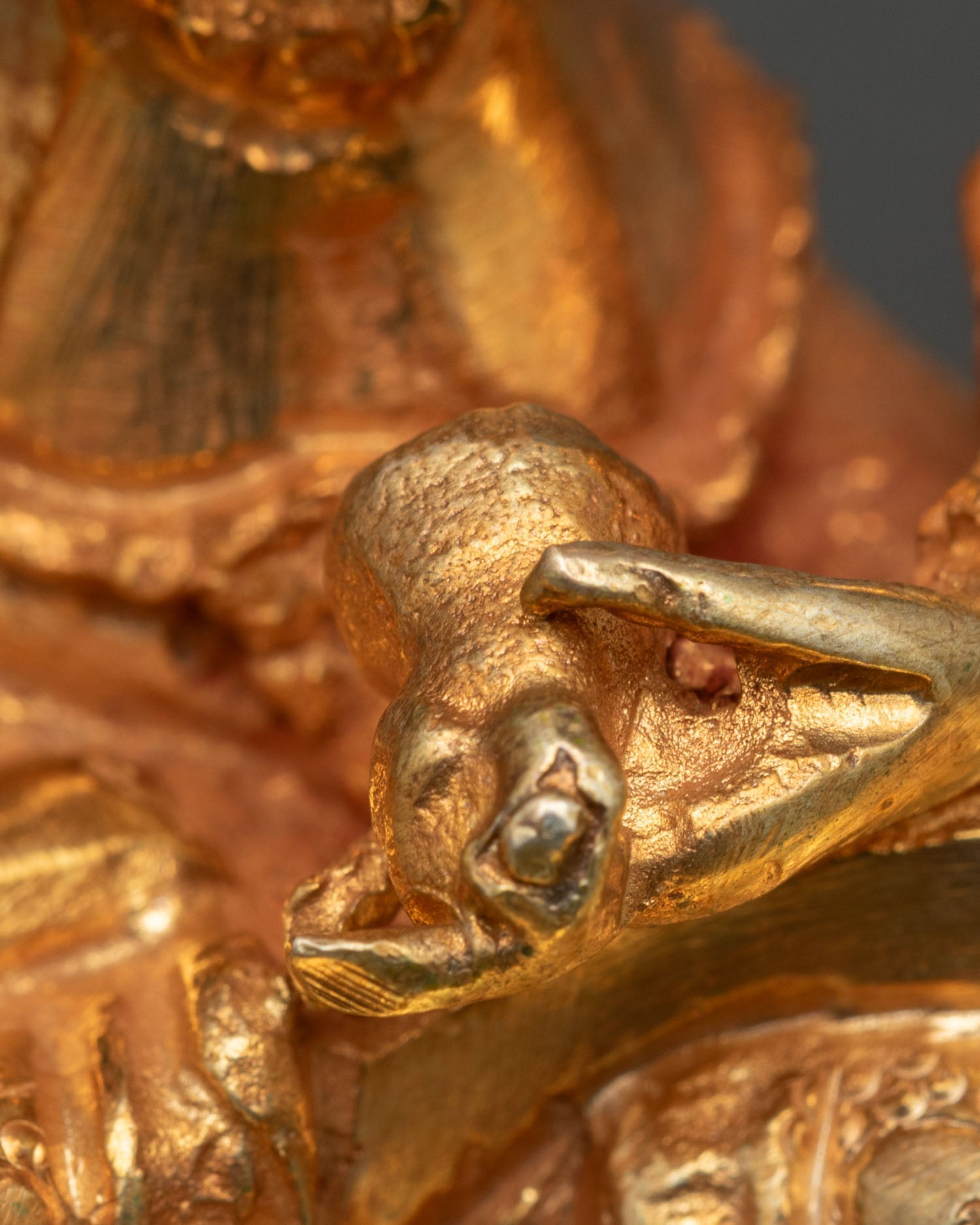 Sacred Vajrasattva Statue | Gold Fire-Gilded Buddhist Sculpture