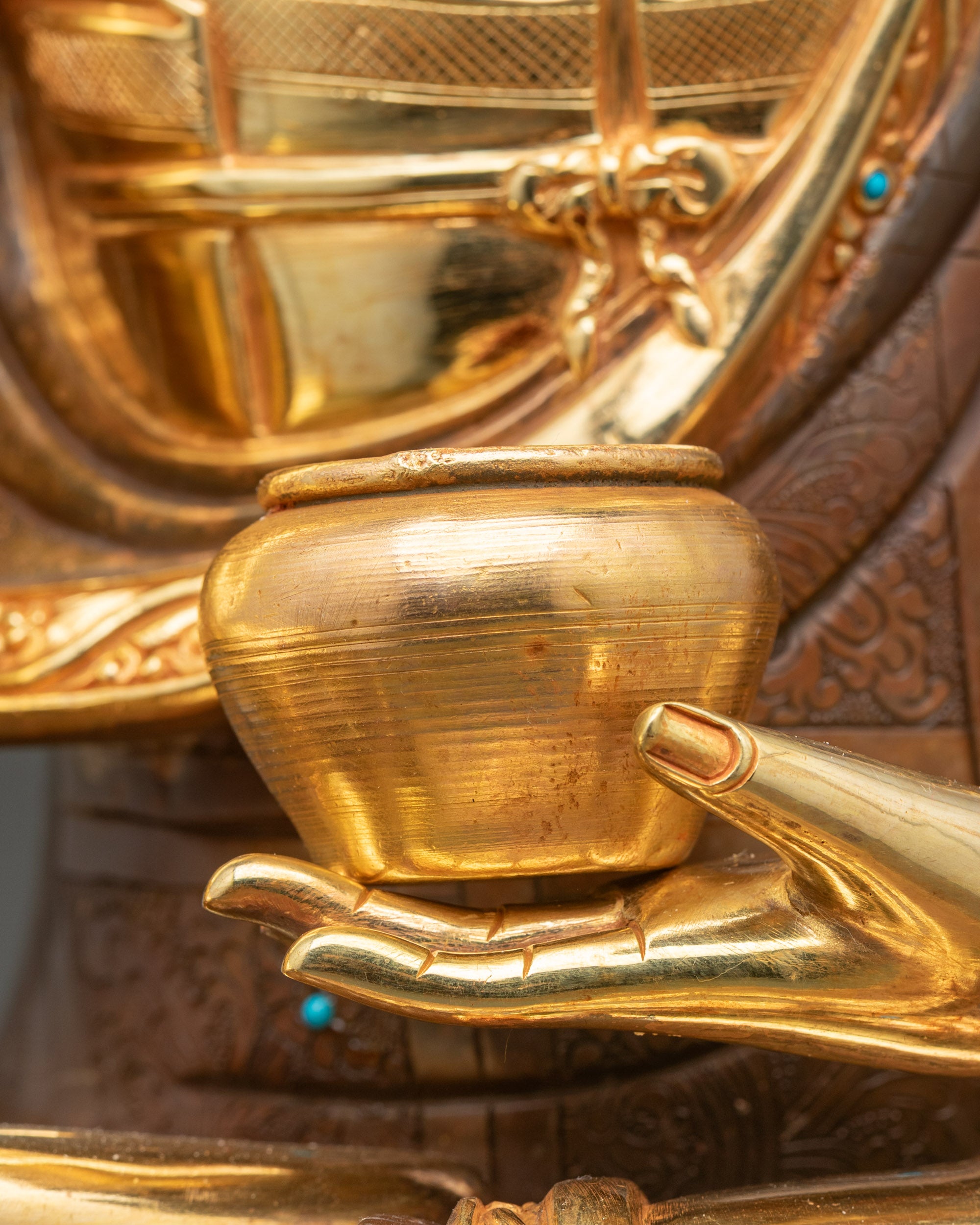 Handcrafted Buddha Statue | 24K Gold Fire-Gilded Buddhist Sculpture