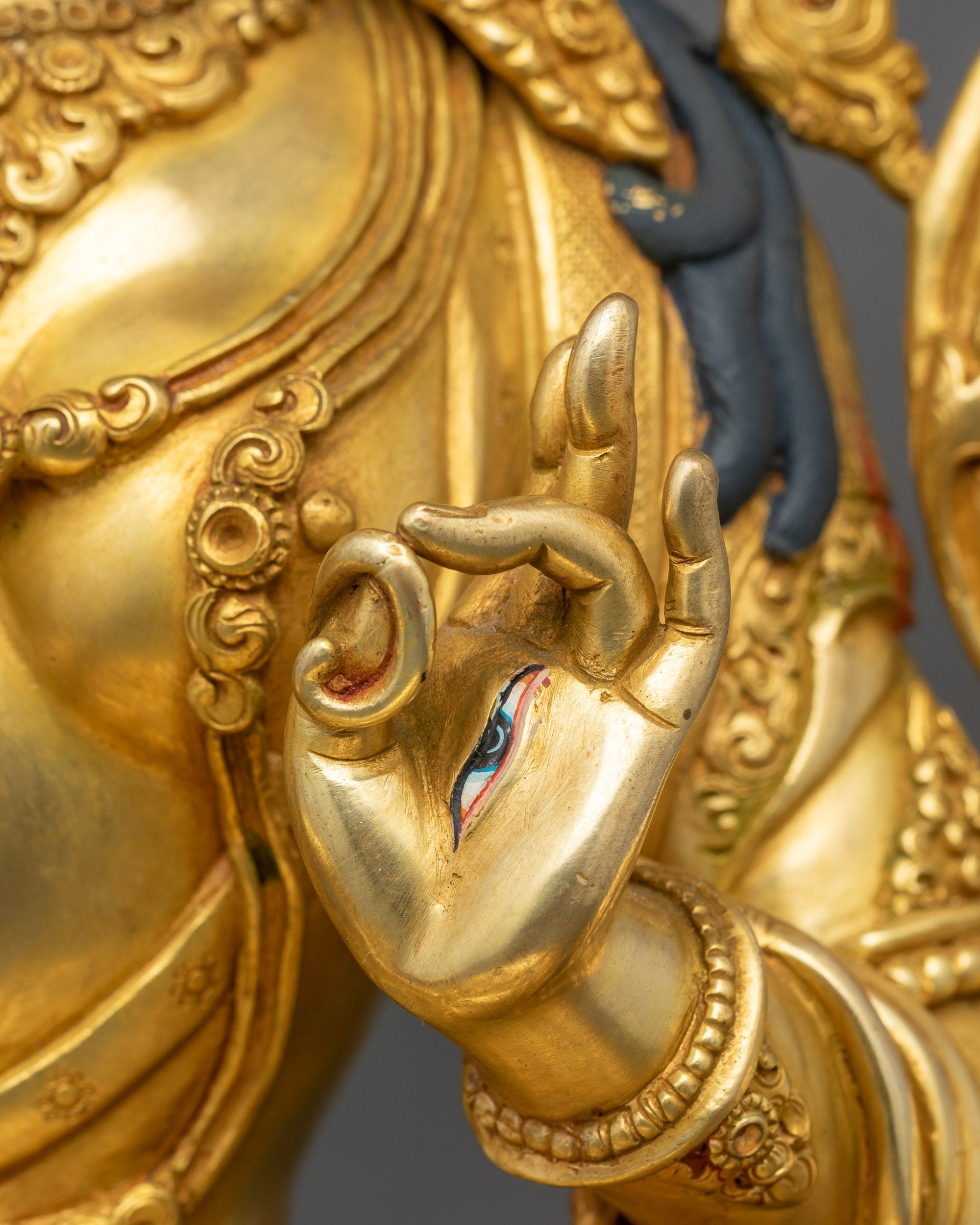 Drolma Karmo Copper Sculpture | Seven-Eyed Tara Statue from Nepal