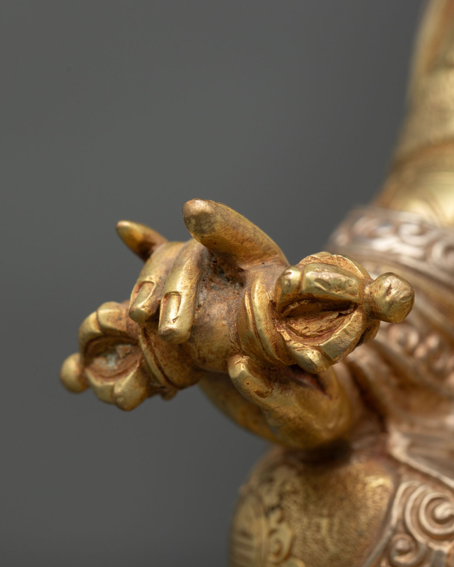 Guru Rinpoche Statue | 24K Gold-Gilded Copper Sculpture