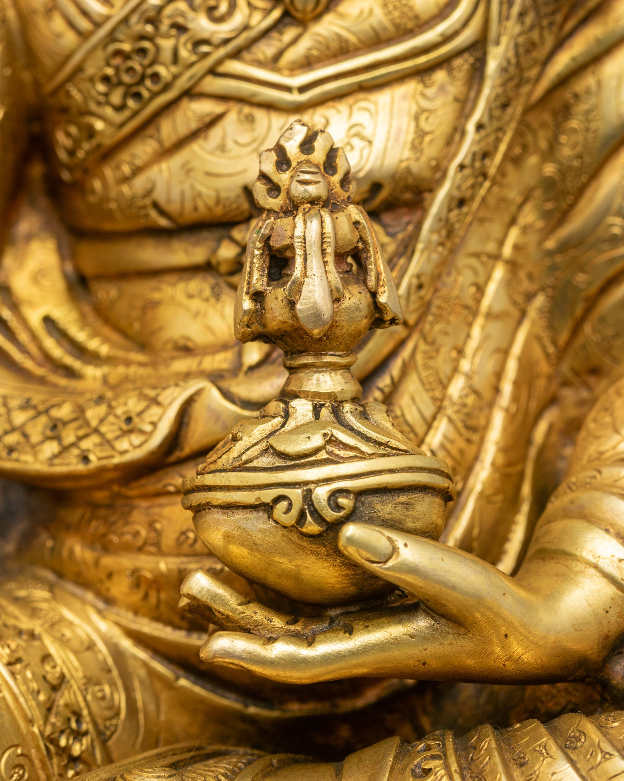 Guru Rinpoche Statue | Hand-Crafted Tantric Vajra Master Sculpture