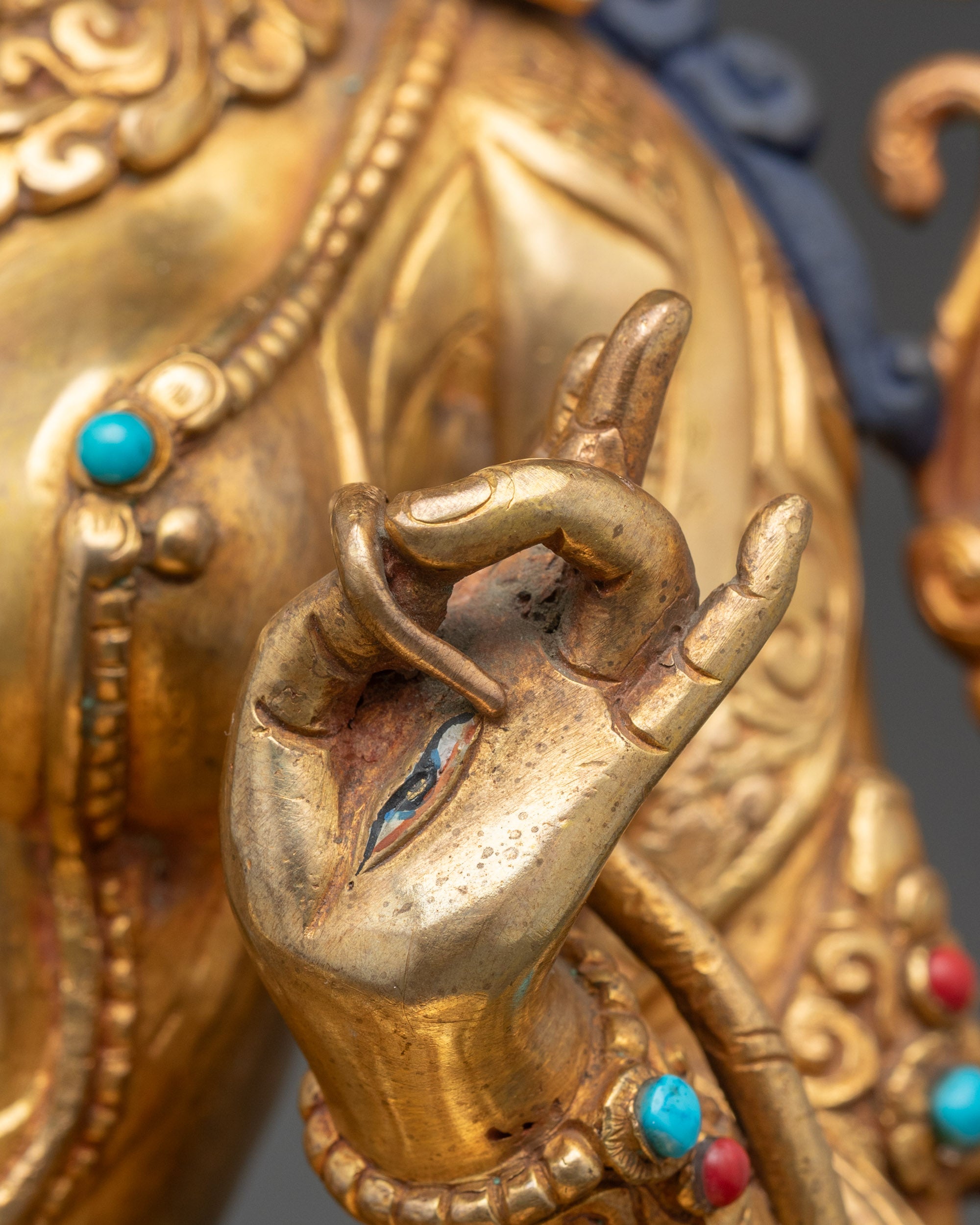 White Tara Blessing Statue | Gold Fire-Gilded Nepalese Buddhist Artwork