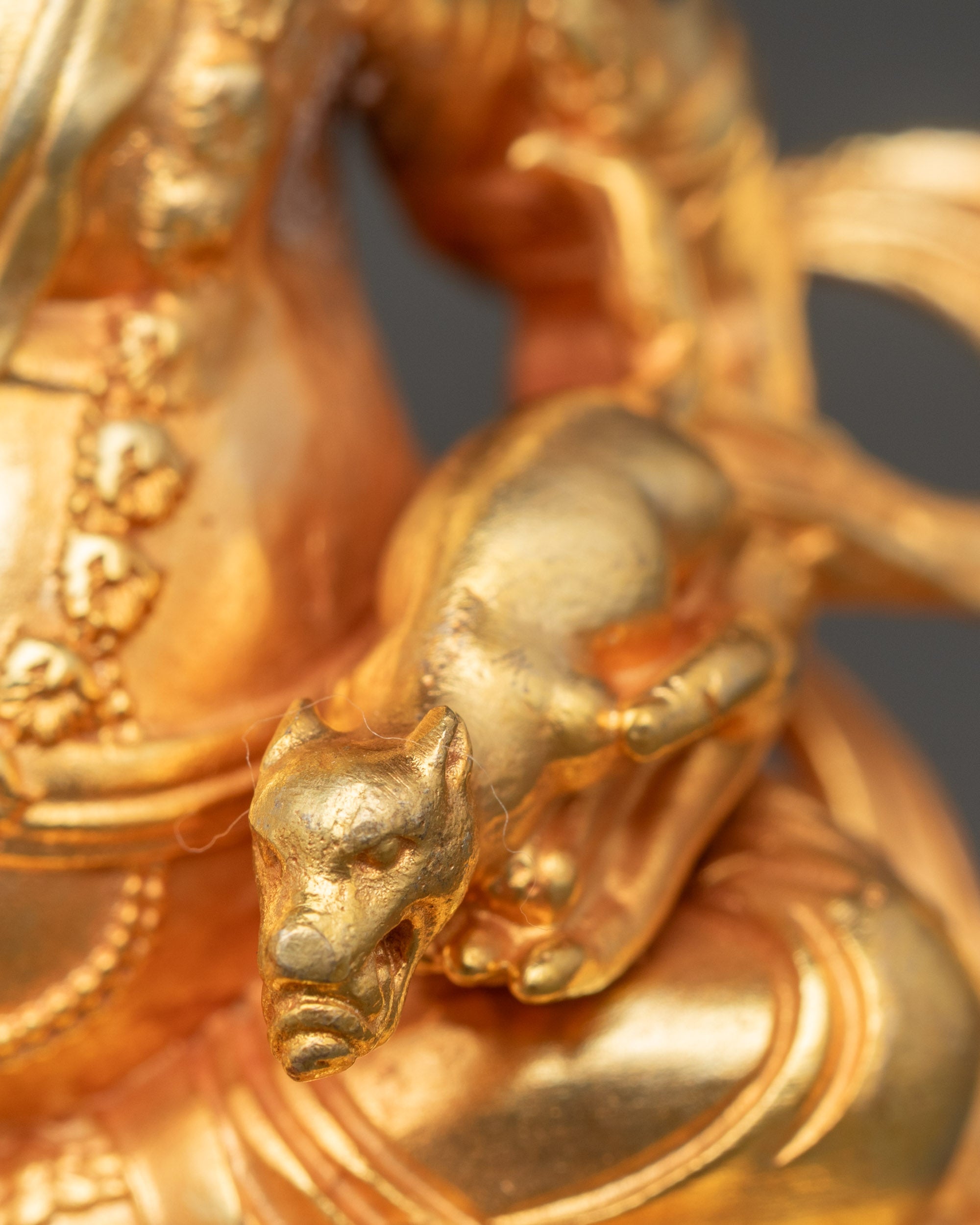 Dzambhala Statue | Electroplated Gold Fire-Gilded Buddhist Deity