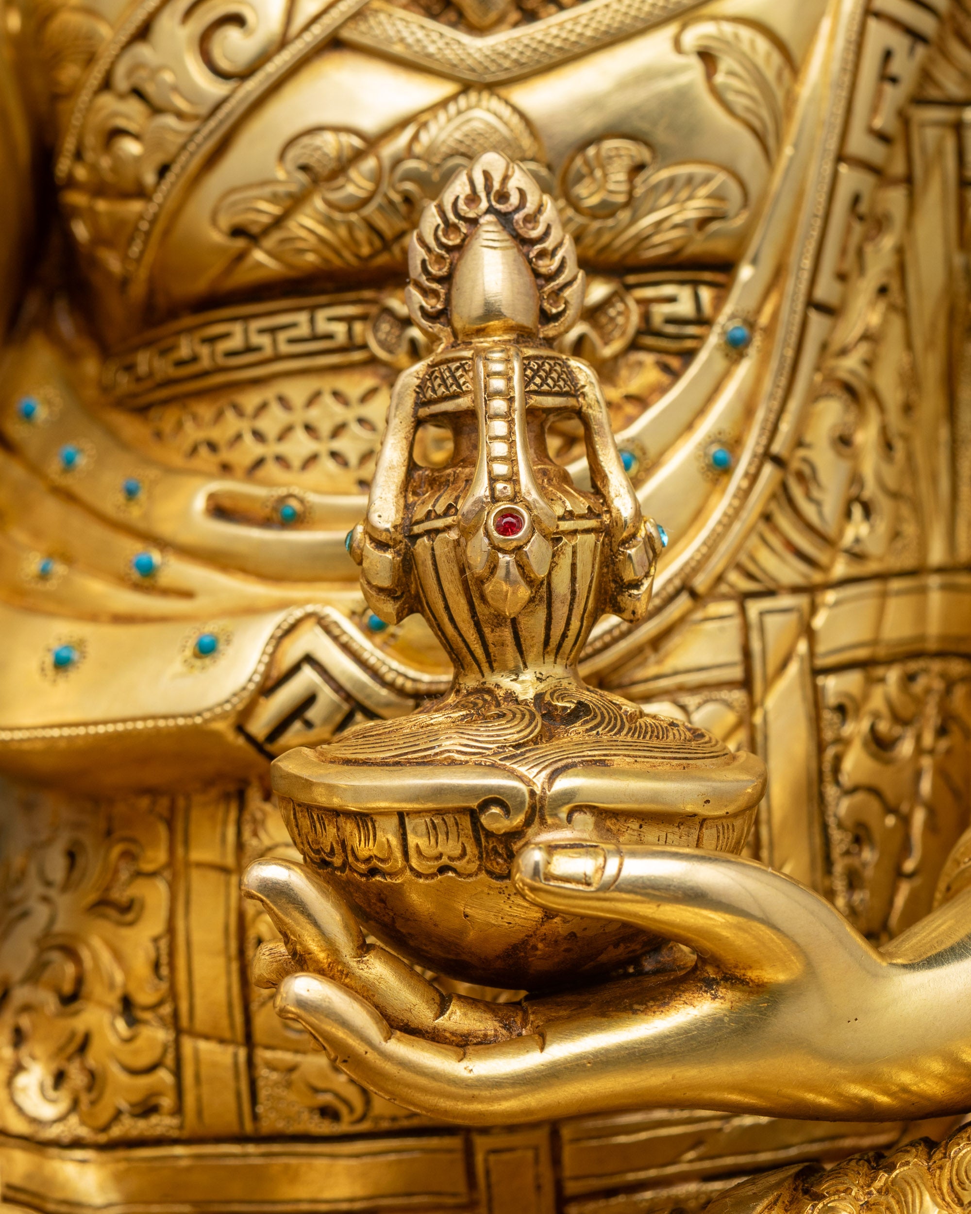Exquisite Guru Rinpoche Sculpture | Authentic Buddhist Art