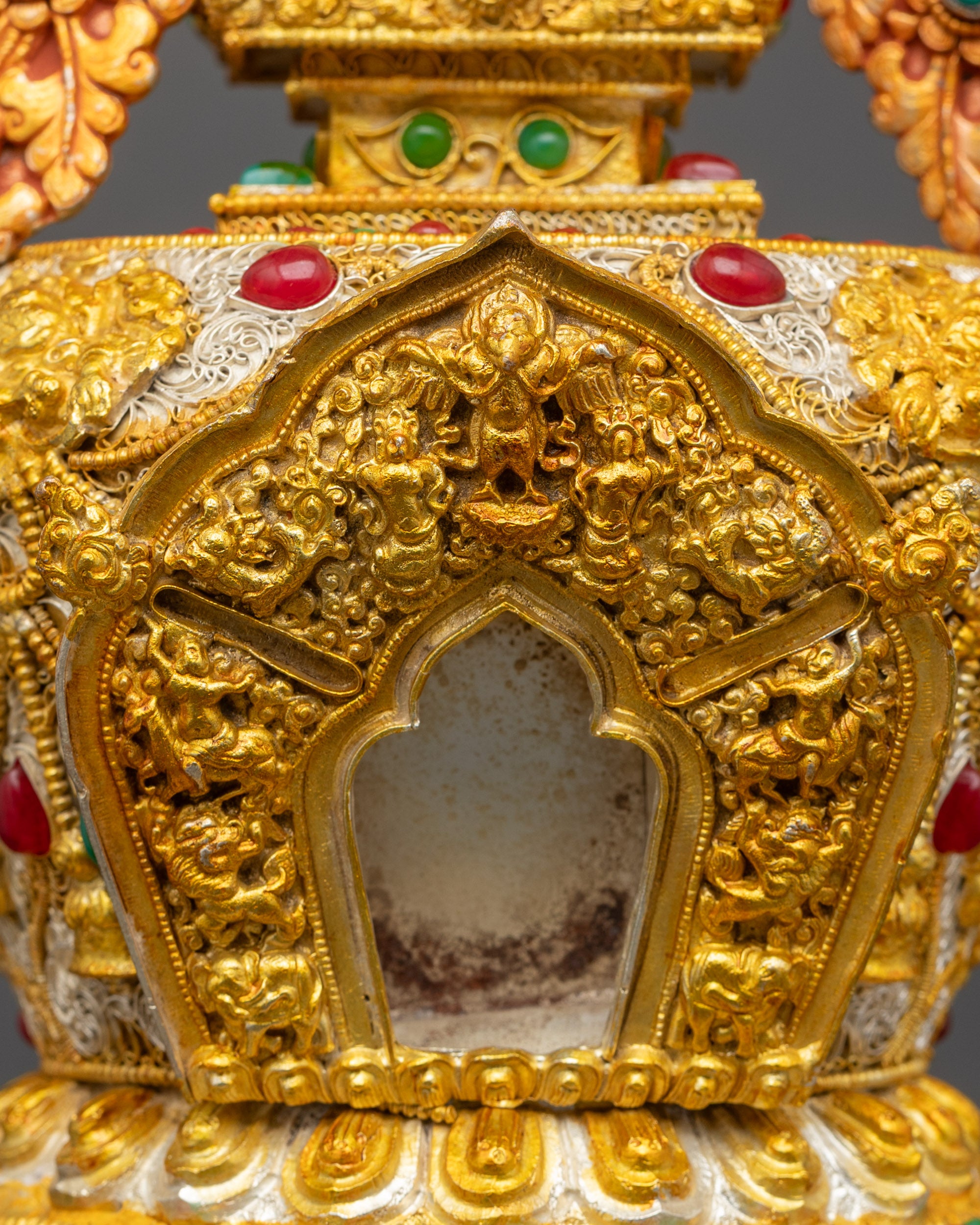 Religious Tibetan Golden Stupa | Handcrafted Buddhist Monument