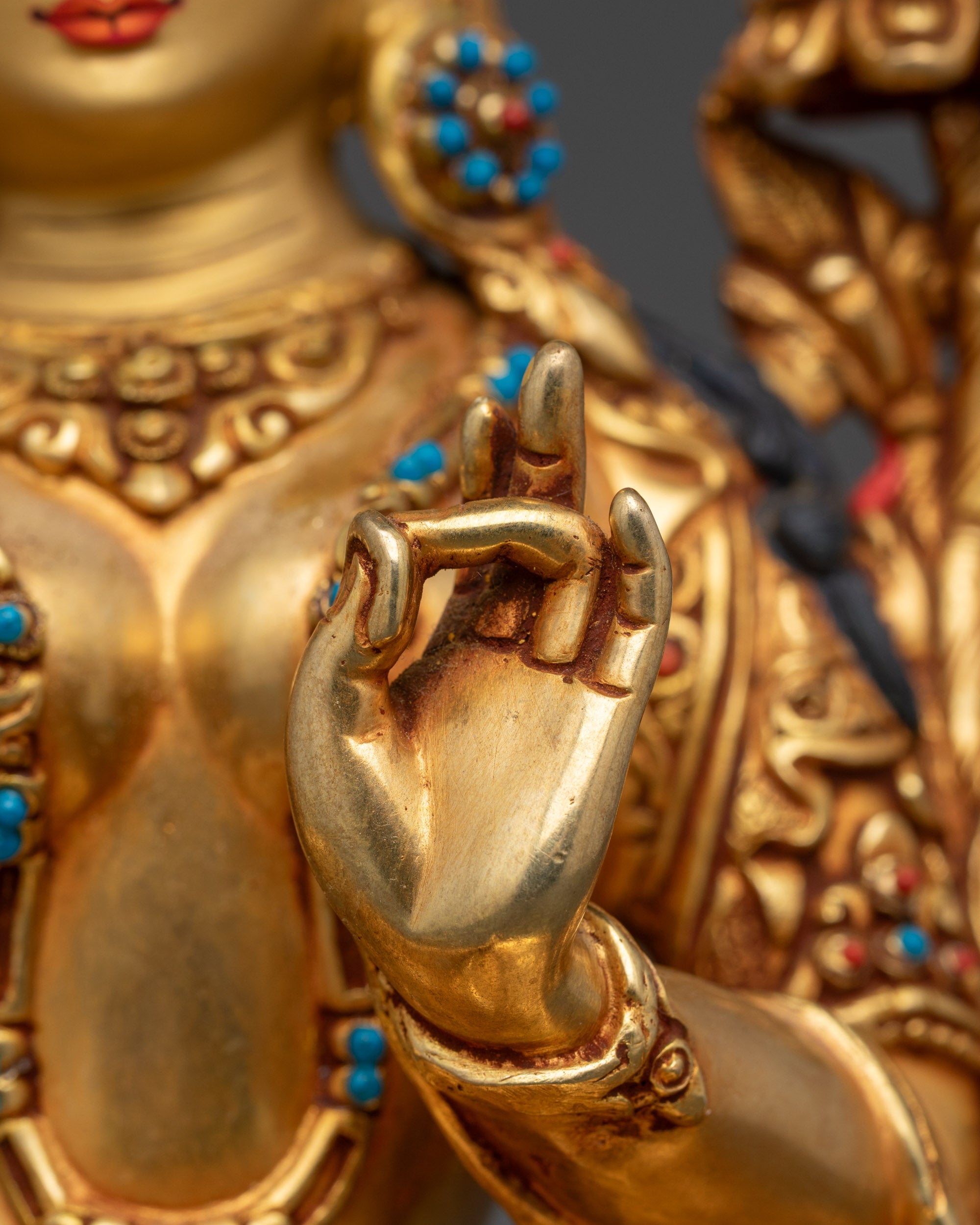 Nepalese Green Tara Sculpture | Buddhist Goddess of Altar & Meditation