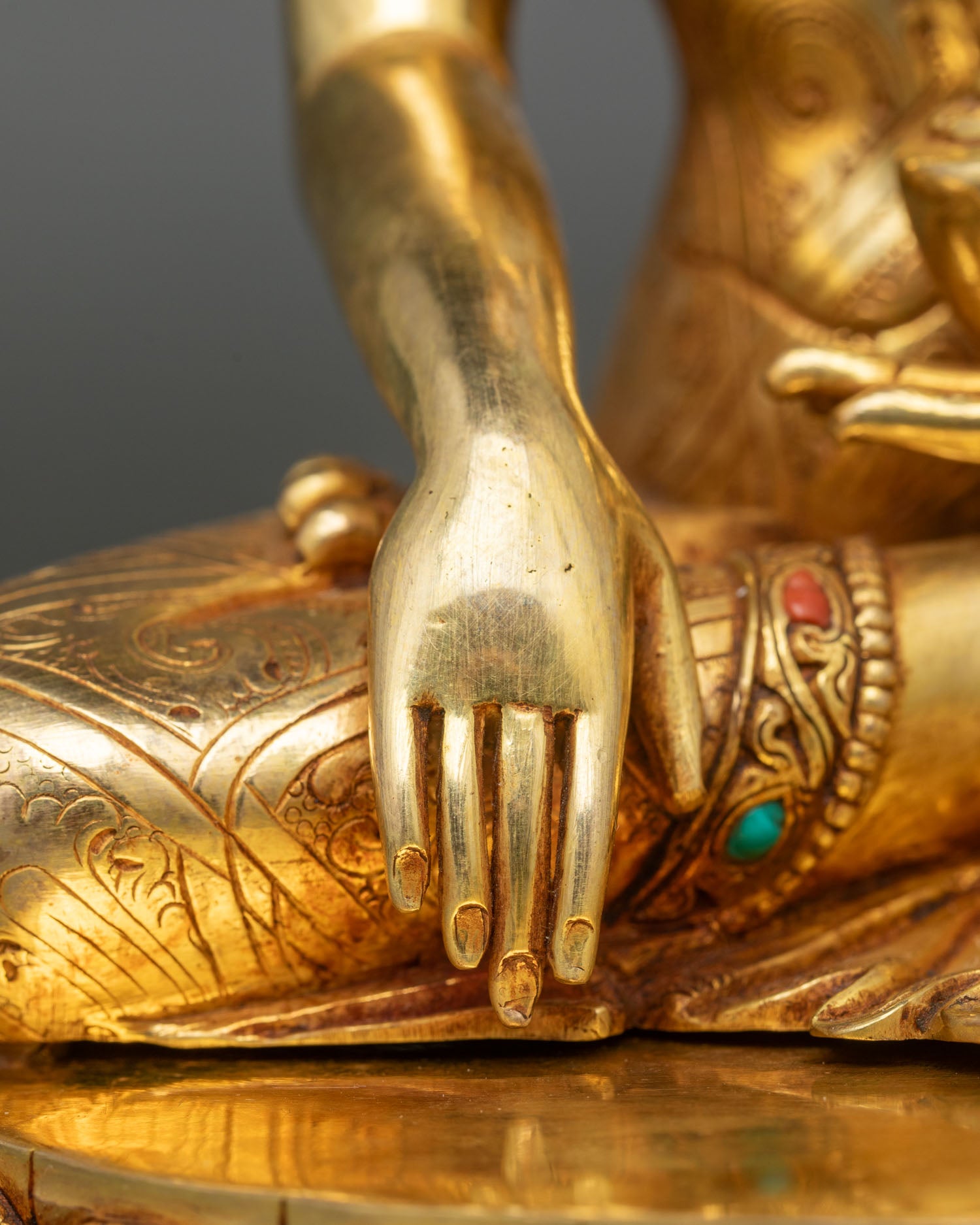 Shakyamuni Buddha Sculpture | Gold Gilded Copper Art