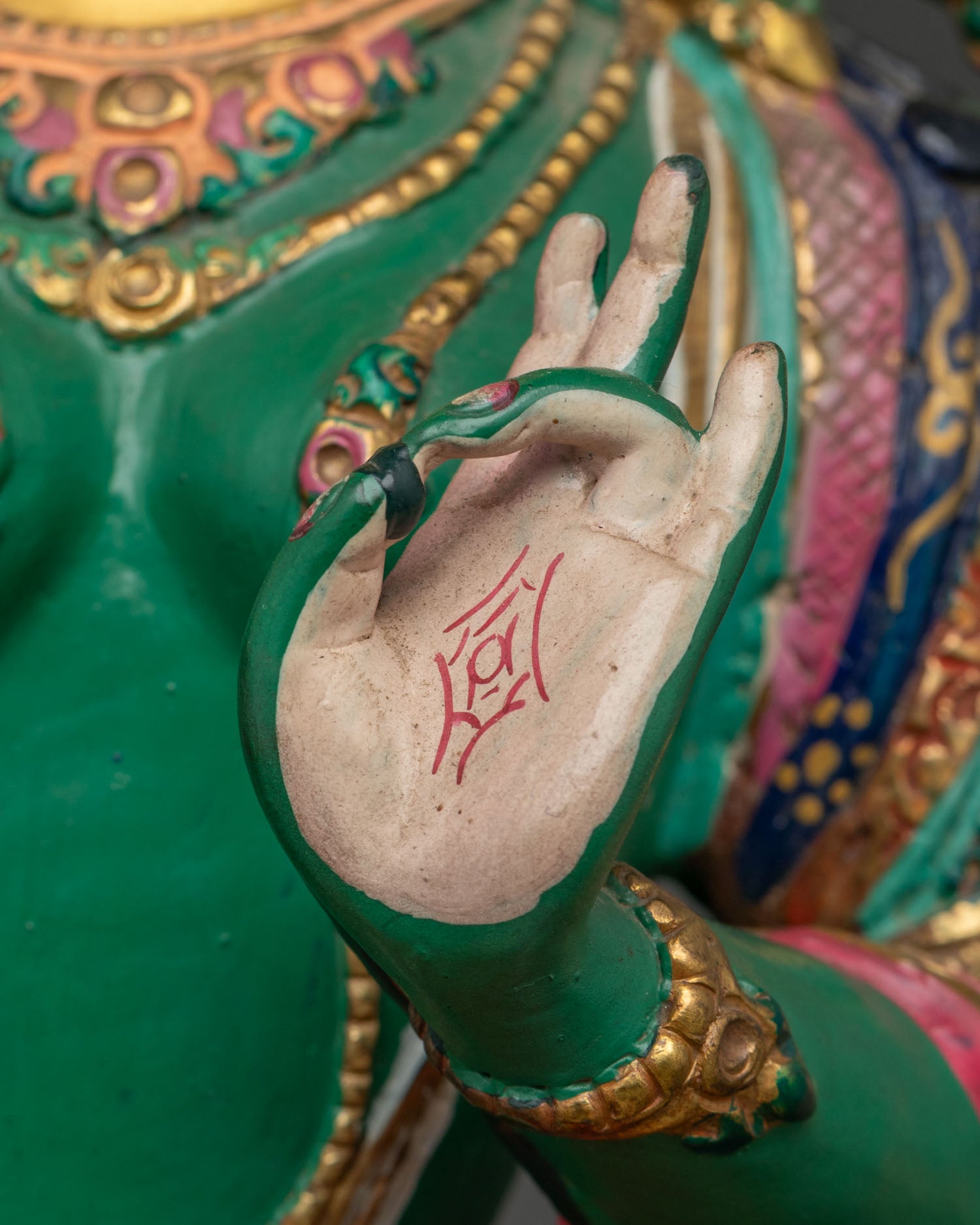 Green Tara Statue | Hand-Painted Tibetan Buddhist Figurine