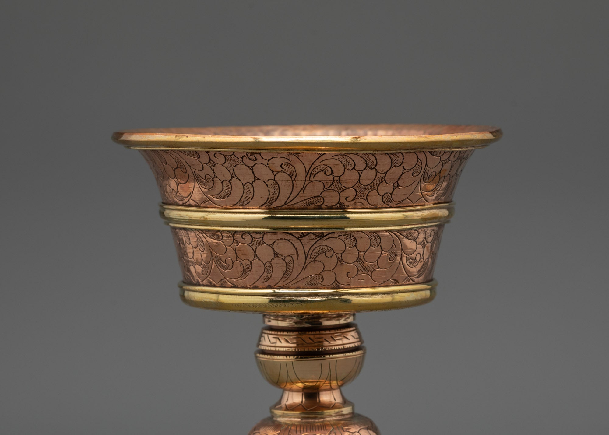 Handcrafted Copper Butter Lamp | Tibetan Buddhist Offering Light Nepal