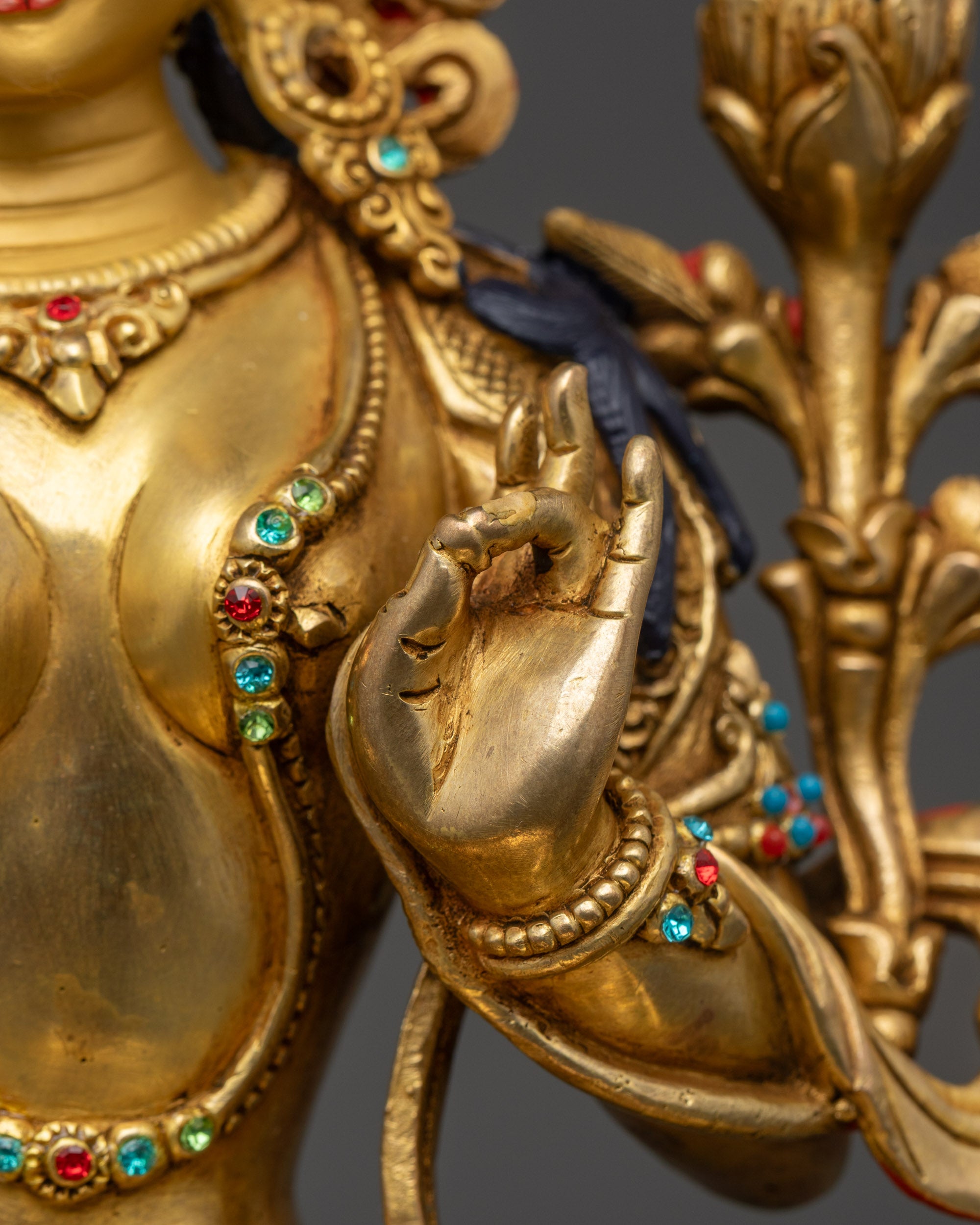 Compassionate Green Tara Statue | Buddhist Sculpture for Altar Decor