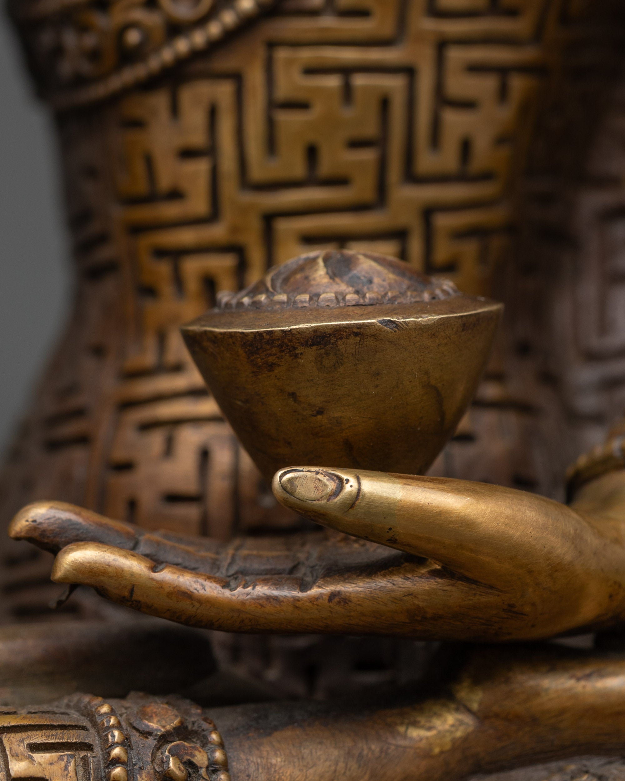 Shakyamuni Buddha Statue with Antique Finish | Nepali Handcraft