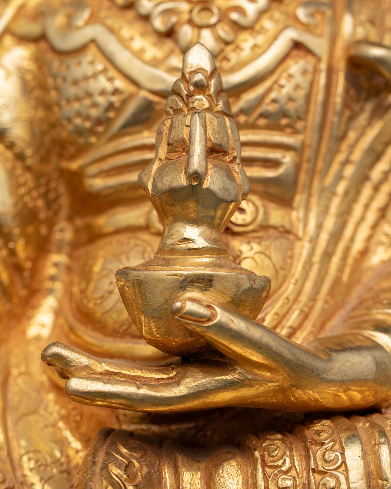 Guru Rinpoche Copper Statue | Tibetan Spiritual Artwork