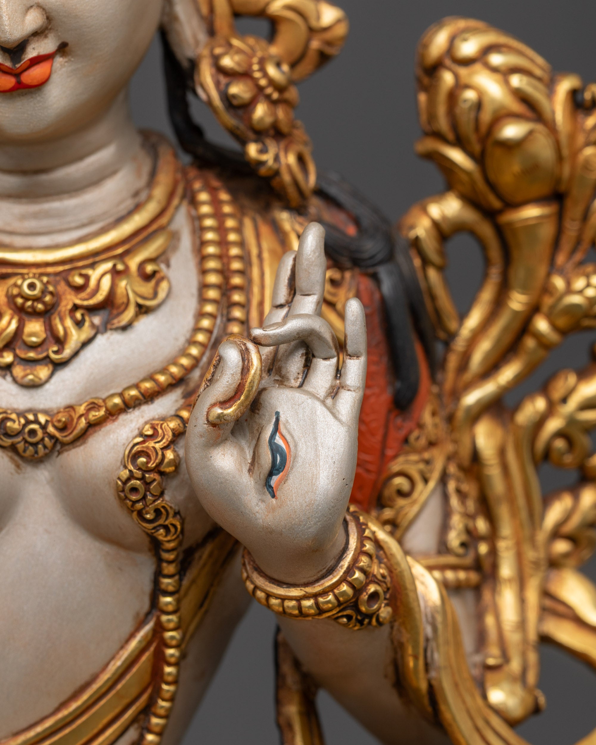 Handcrafted Buddhist White Tara Sculpture | Meditation & Devotional Idol