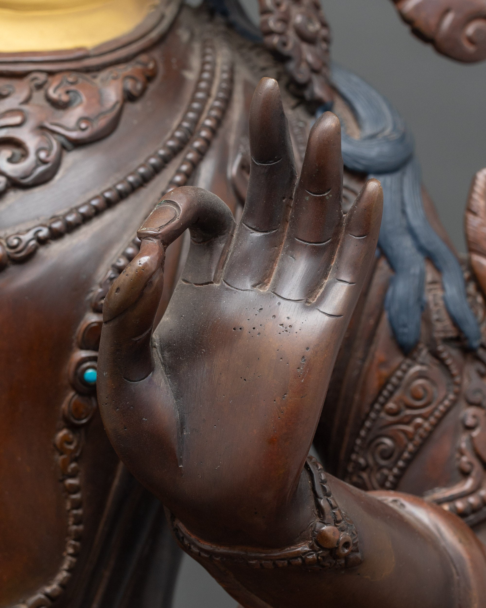 Manjushri Meditation Statue | Authentic Lost-Wax Copper Artwork from Nepal