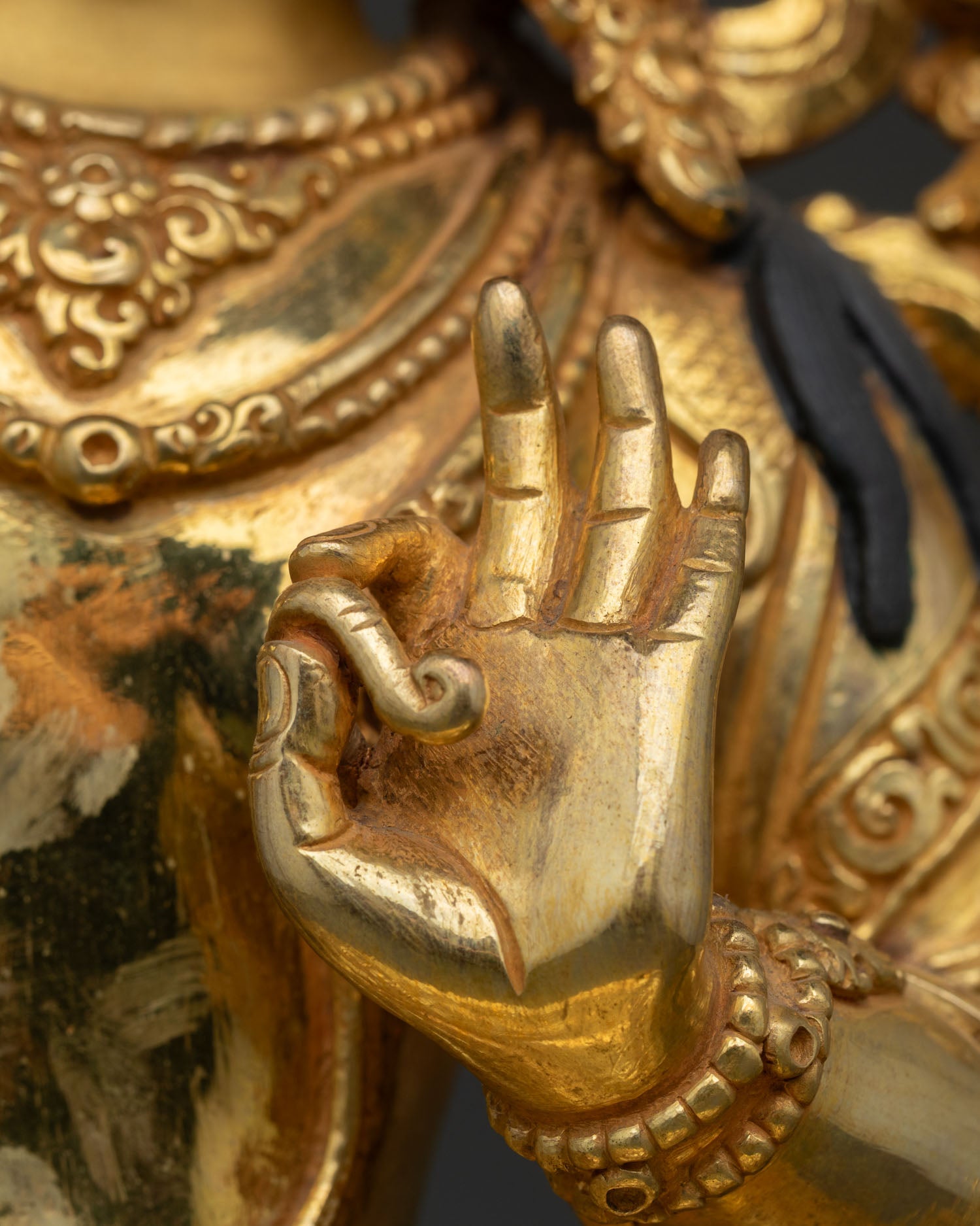 Manjushri Statue | Copper Buddhist Sculpture with Gold Gilding