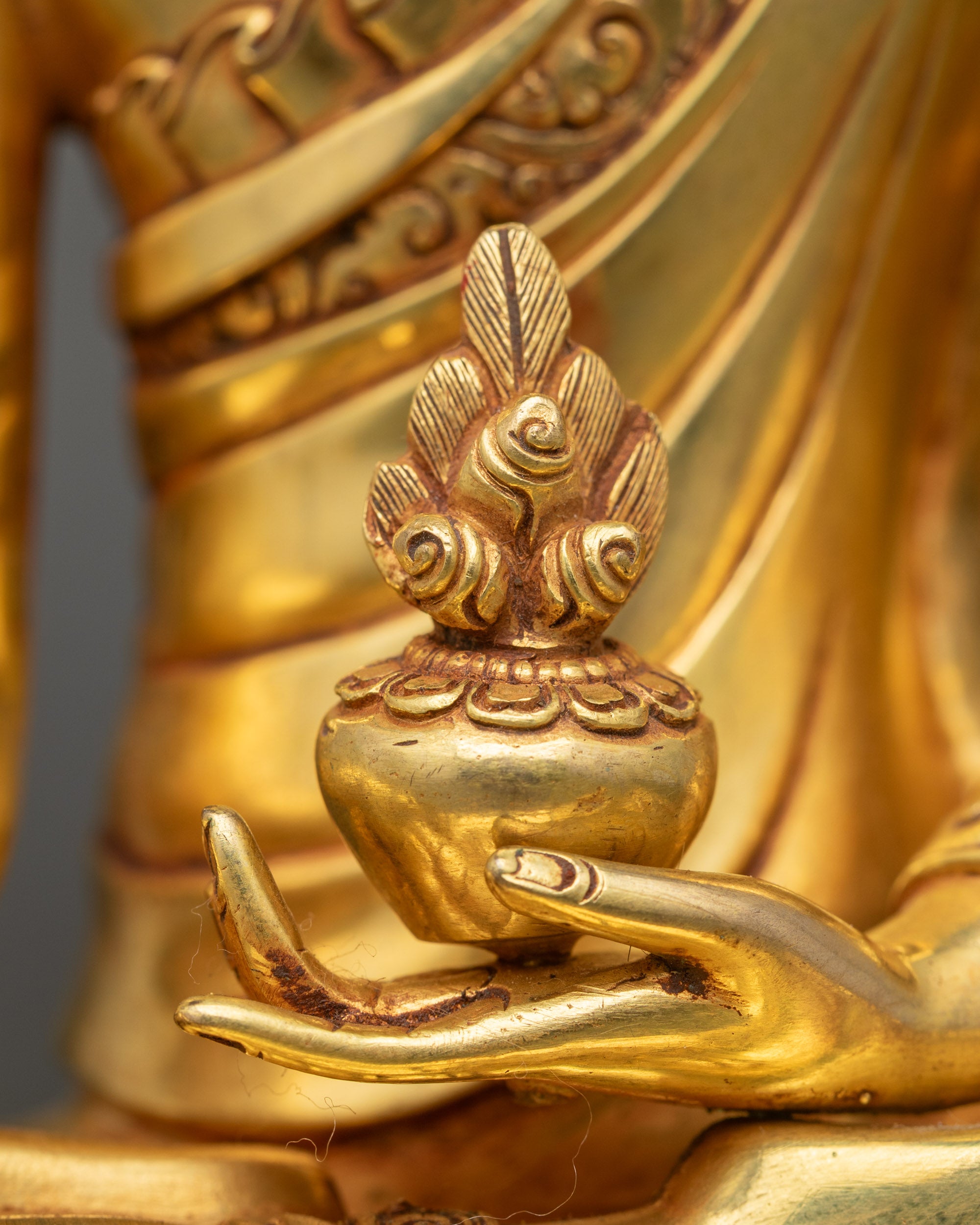 Premium Medicine Buddha Statue | 24K Gold Fire-Gilded Nepalese Figurine