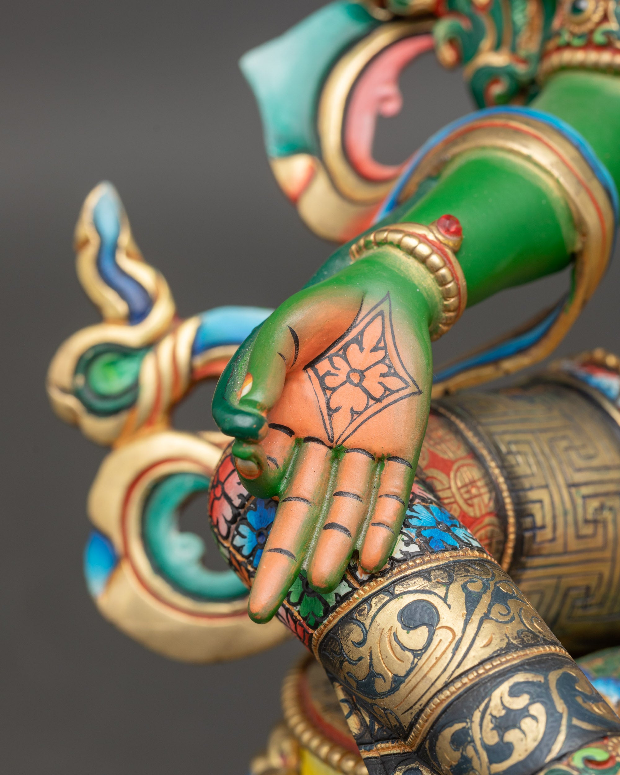 Handmade Green Tara Statue from Nepal | Lost Wax Cased Buddhist Idol