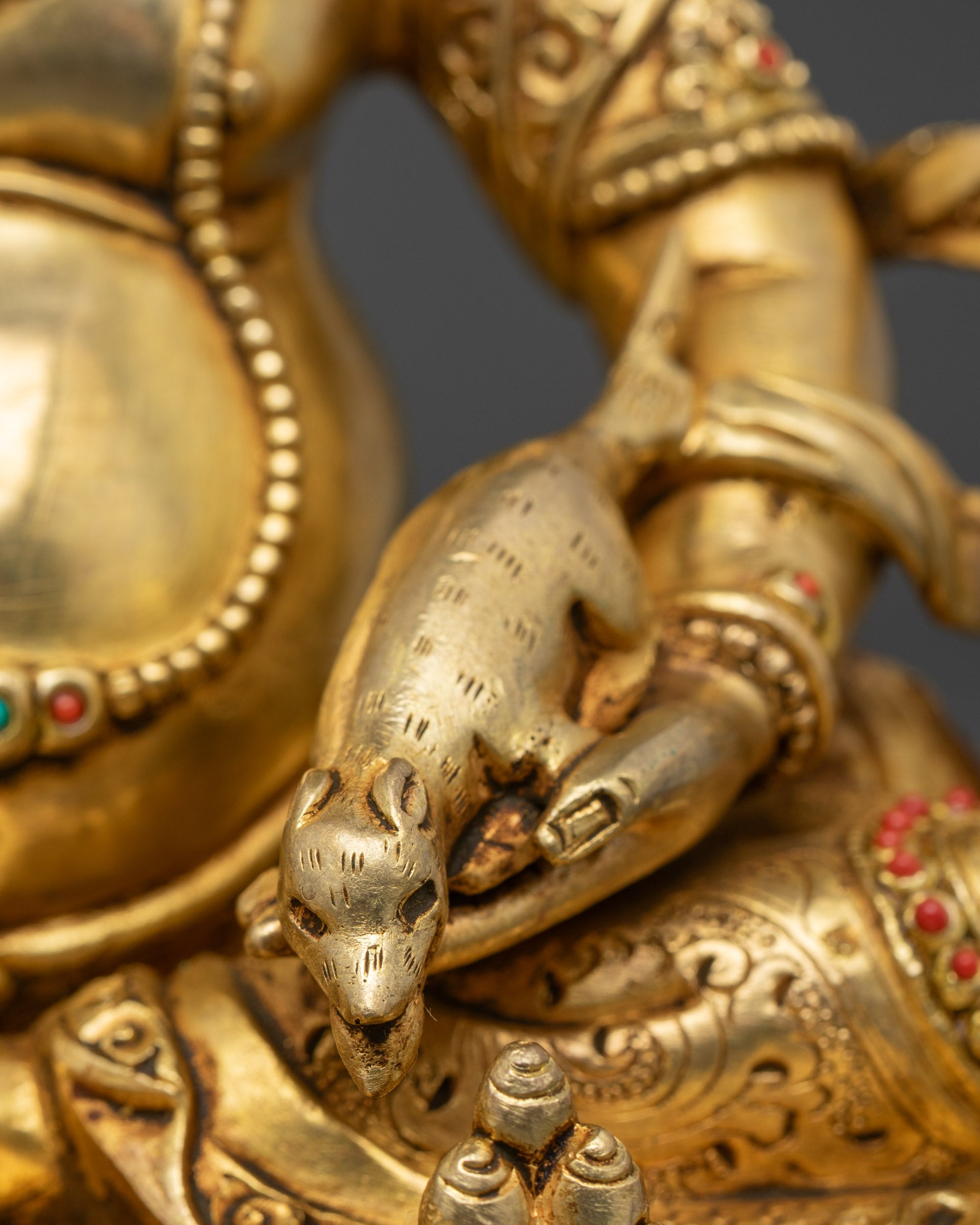Deity of Wealth Yellow Jambhala Statue | Spiritual Wealth Guardian