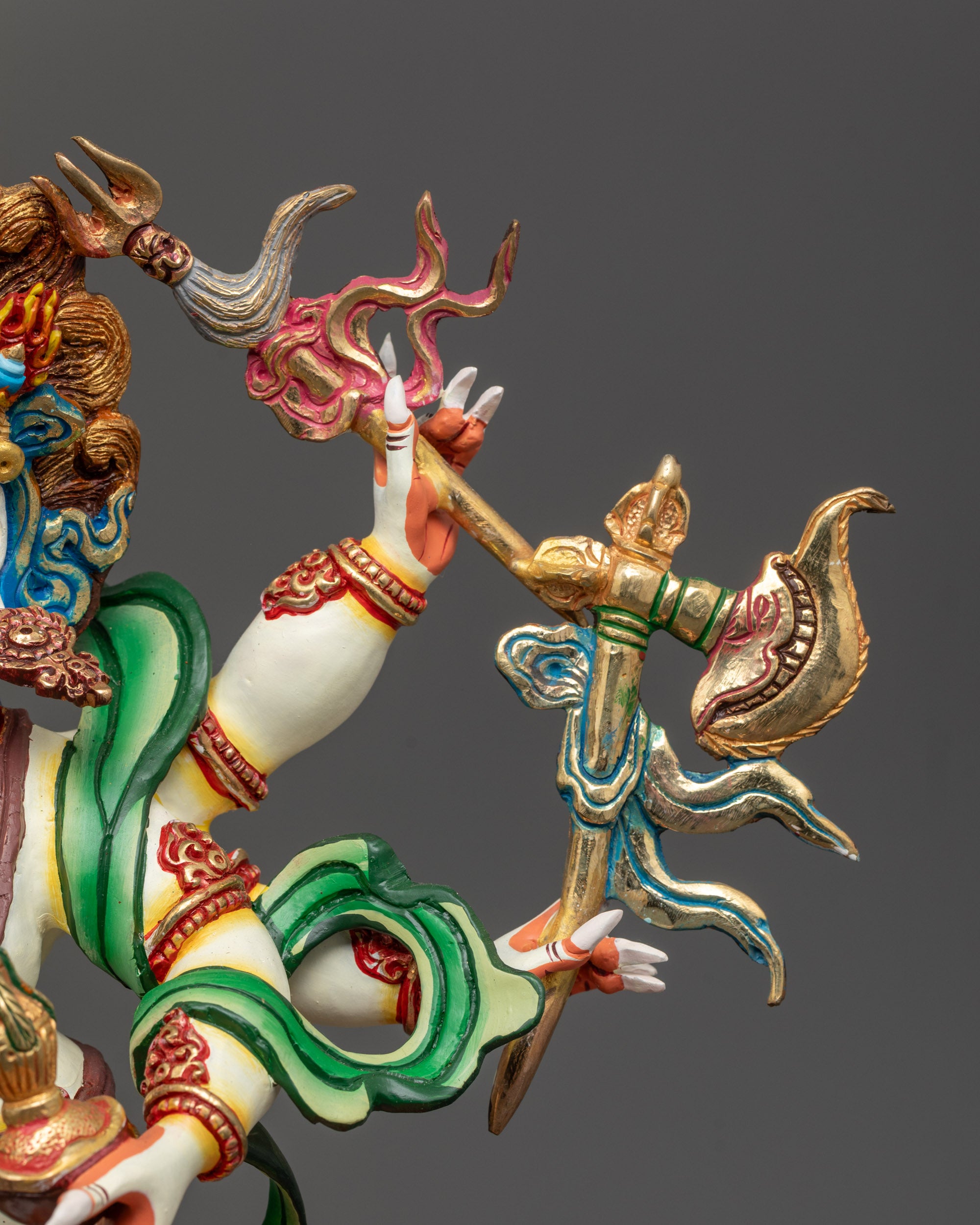 Sacred White Mahakala Statue | Vajrayana Buddhist Dharma Protector