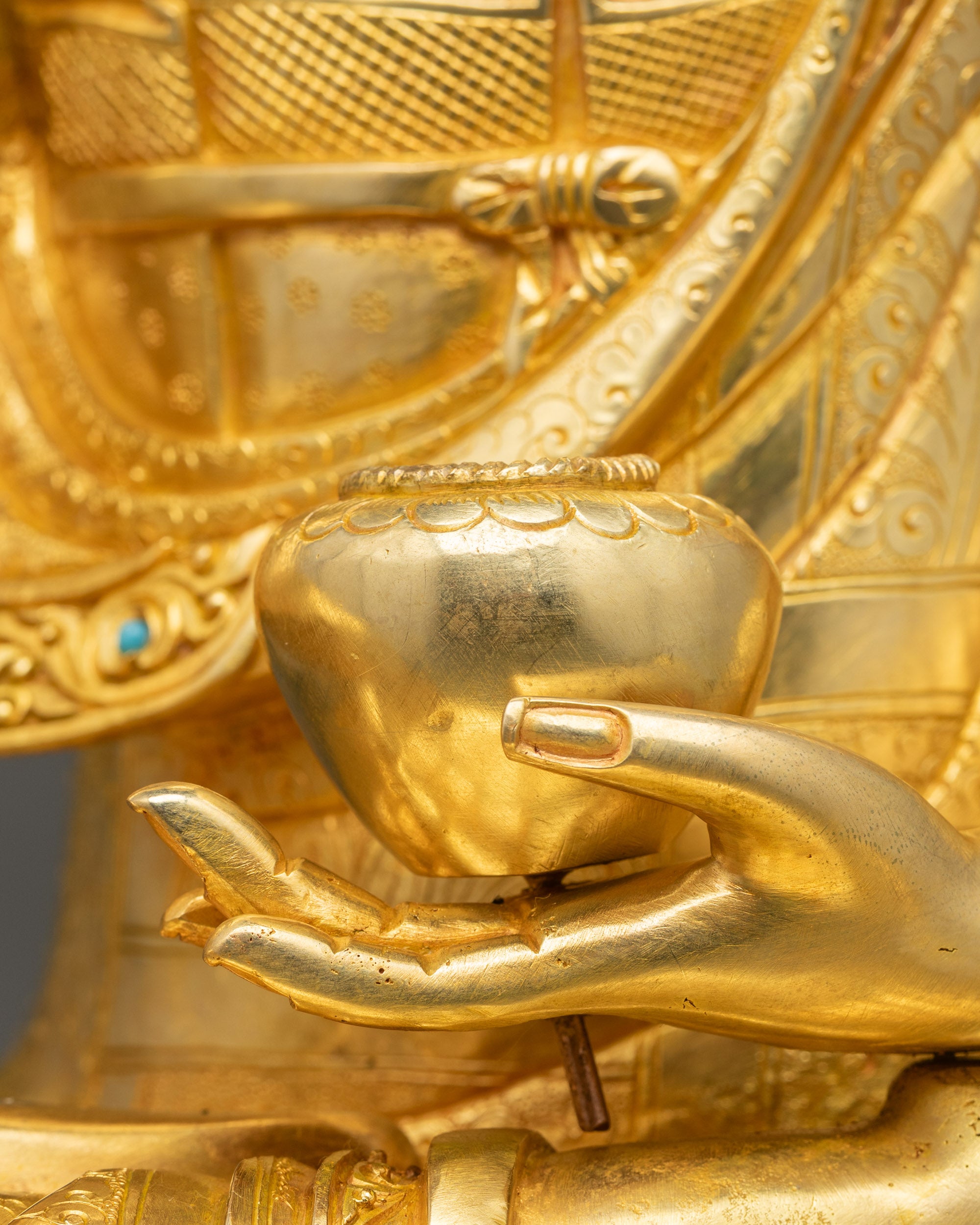 Golden Shakya Thubpa Sculpture | Enlightened Sage of the Shakya Clan